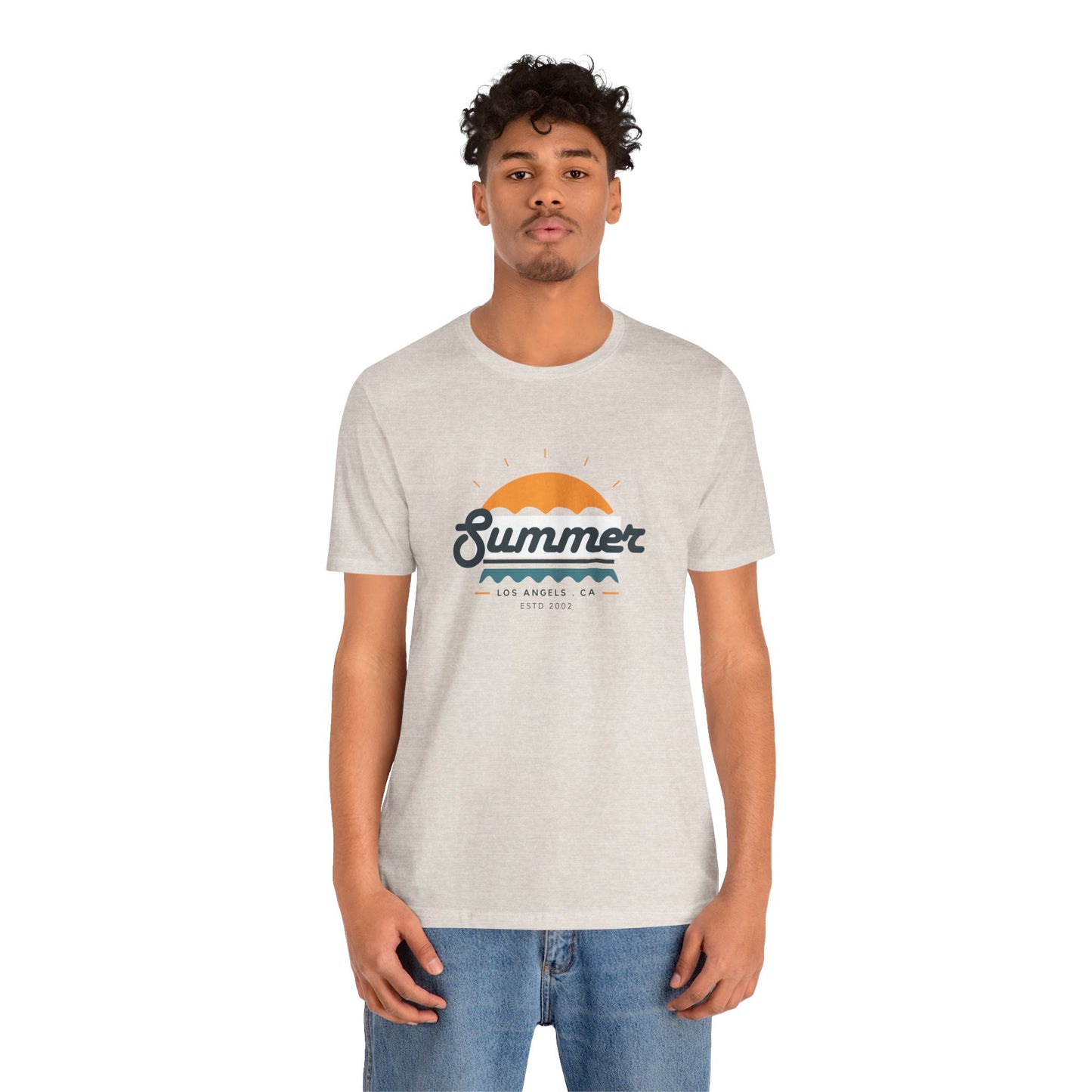 Summer Vibes Unisex Jersey Short Sleeve Tee, Beach Shirt, Casual Summer Wear, Gift for Friends, Coastal Adventure Top, LA Style Tee