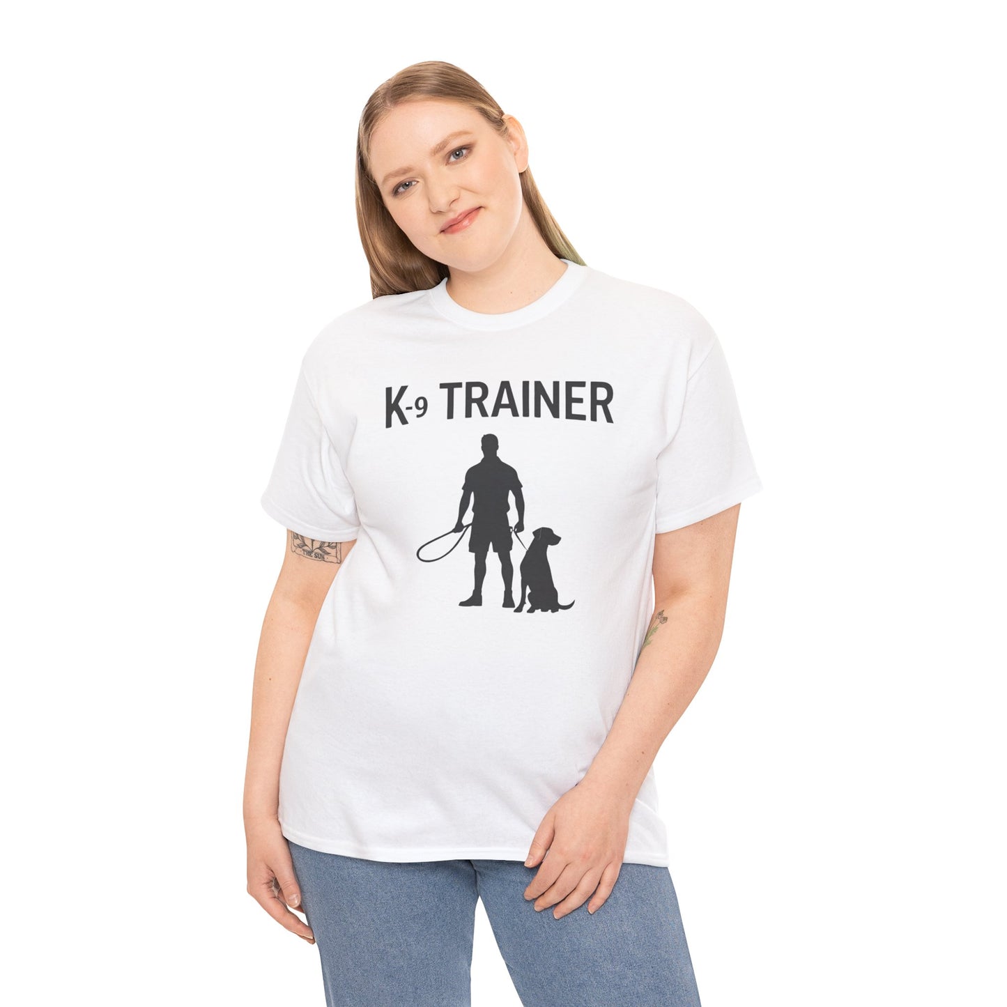 K-9 Trainer Heavy Cotton T-Shirt, Dog Owner Gift, Police Dog Shirt, Animal Enthusiast Apparel, Casual Style Tee