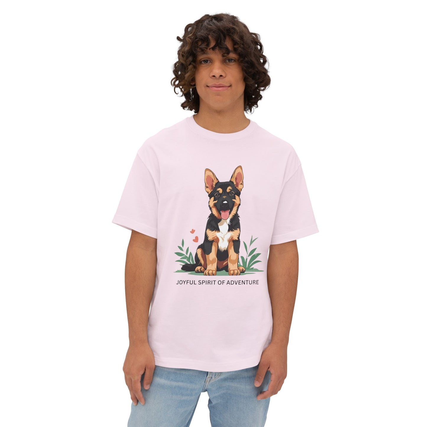 Joyful Spirit of Adventure German Shepherd Puppy Tee | Unisex Oversized Boxy T-Shirt, Pet Lover Gift, Animal Lover Apparel, Gift for Dog Owners