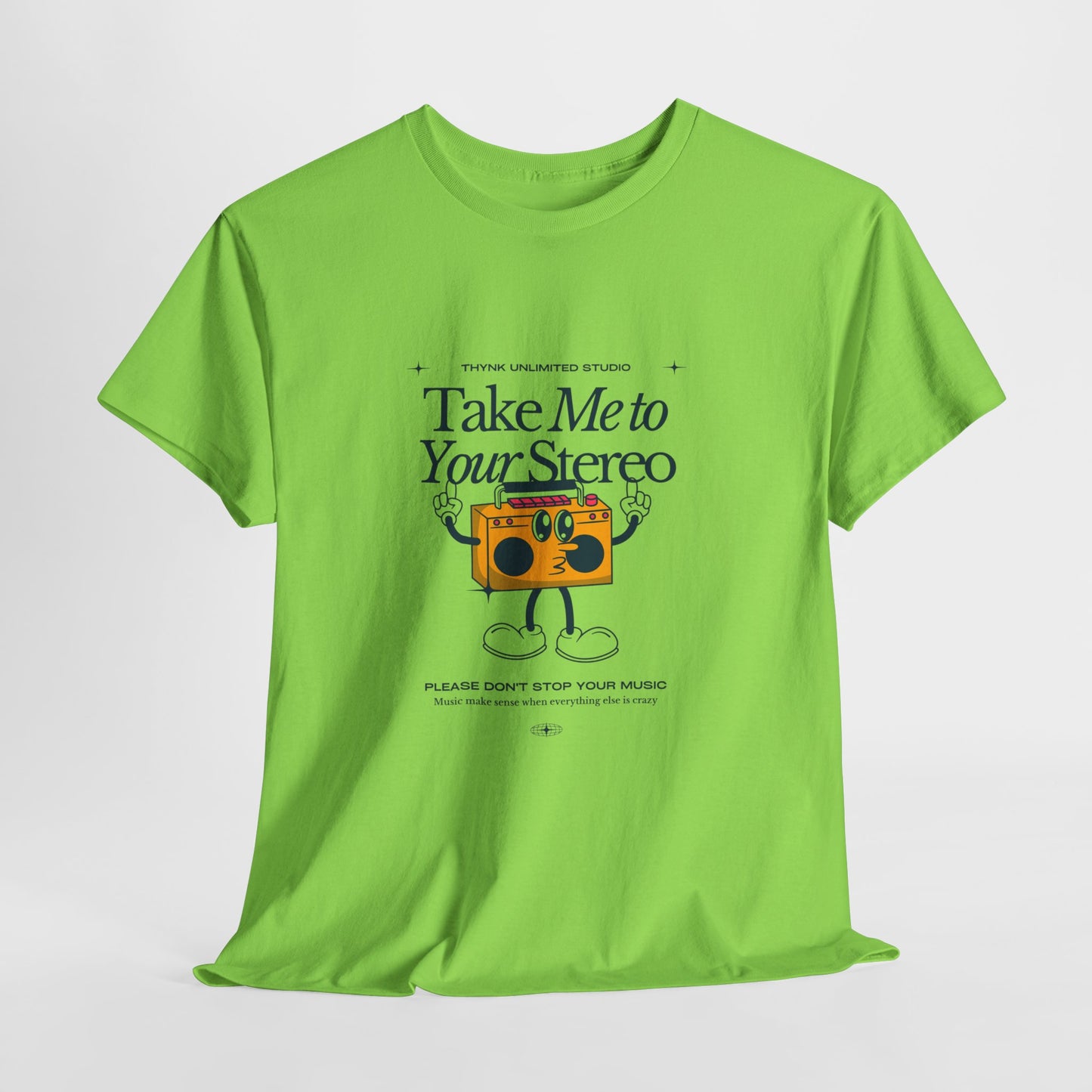 Retro Music Lover Tee - Take Me To Your Stereo, Vintage Style Shirt, Graphic T-Shirt, Unisex Cotton Top, Perfect Gift for Musicians, Summer Outfit