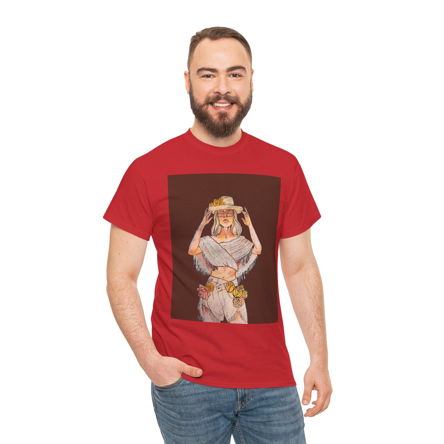 Bohemian Vibes Unisex Heavy Cotton Vintage Tee, Casual Wear, Summer Style Shirt, Gift for Her, Festival Outfit, Art-Inspired Apparel
