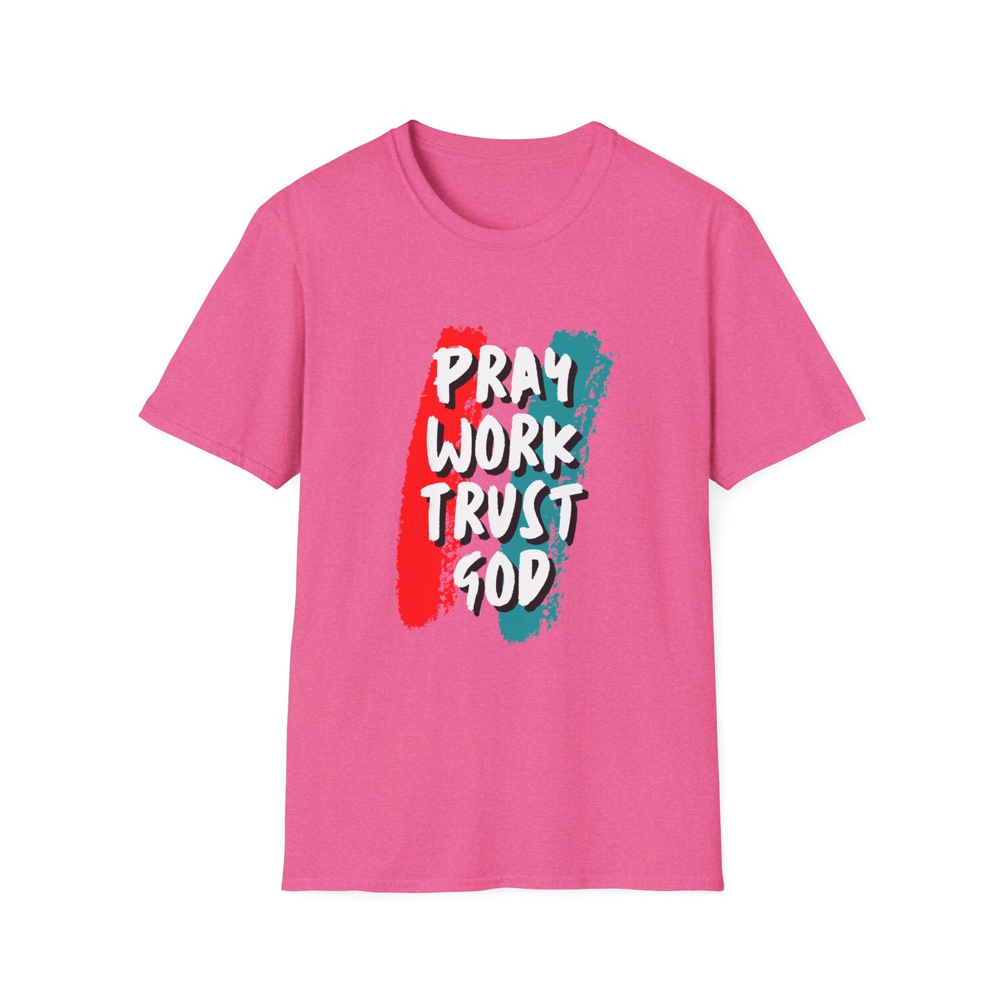 Inspiration Unisex T-Shirt - Pray, Work, Trust God, Motivational Tee, Faith-Based Apparel, Casual Wear, Gift for Believers, Christian Clothing