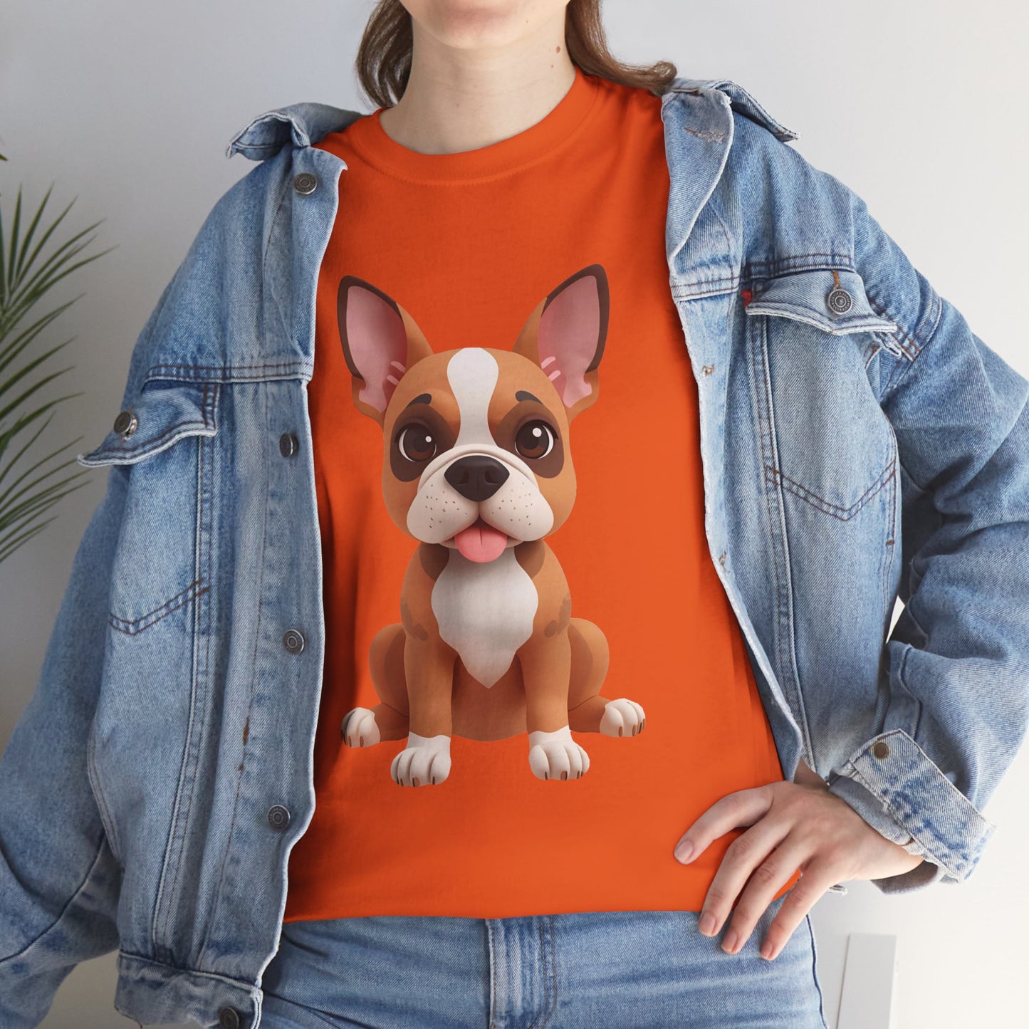 Cute 3D French Bulldog T-Shirt Unisex Heavy Cotton Tee, Dog Lover Gift