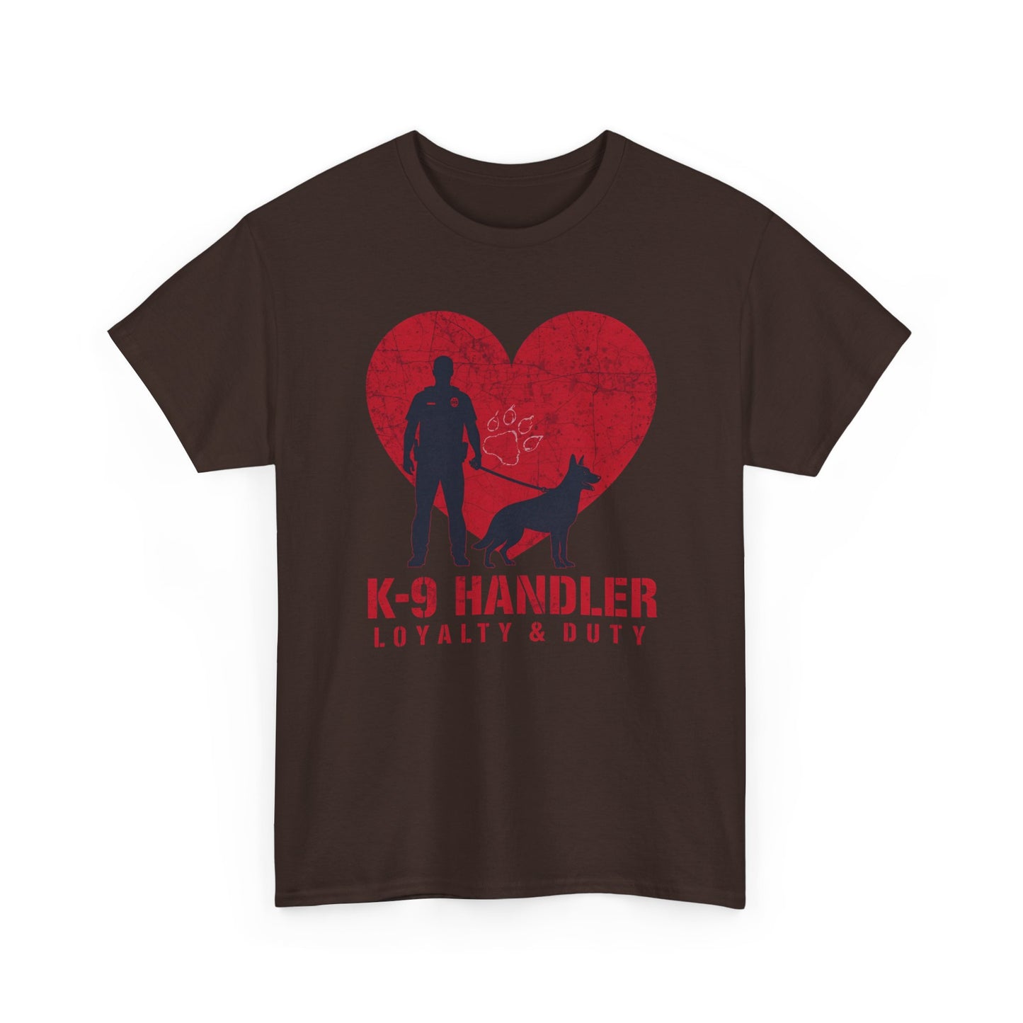 K-9 Handler Heavy Cotton Tee - Loyalty & Duty Shirt, Dog Lover Gift