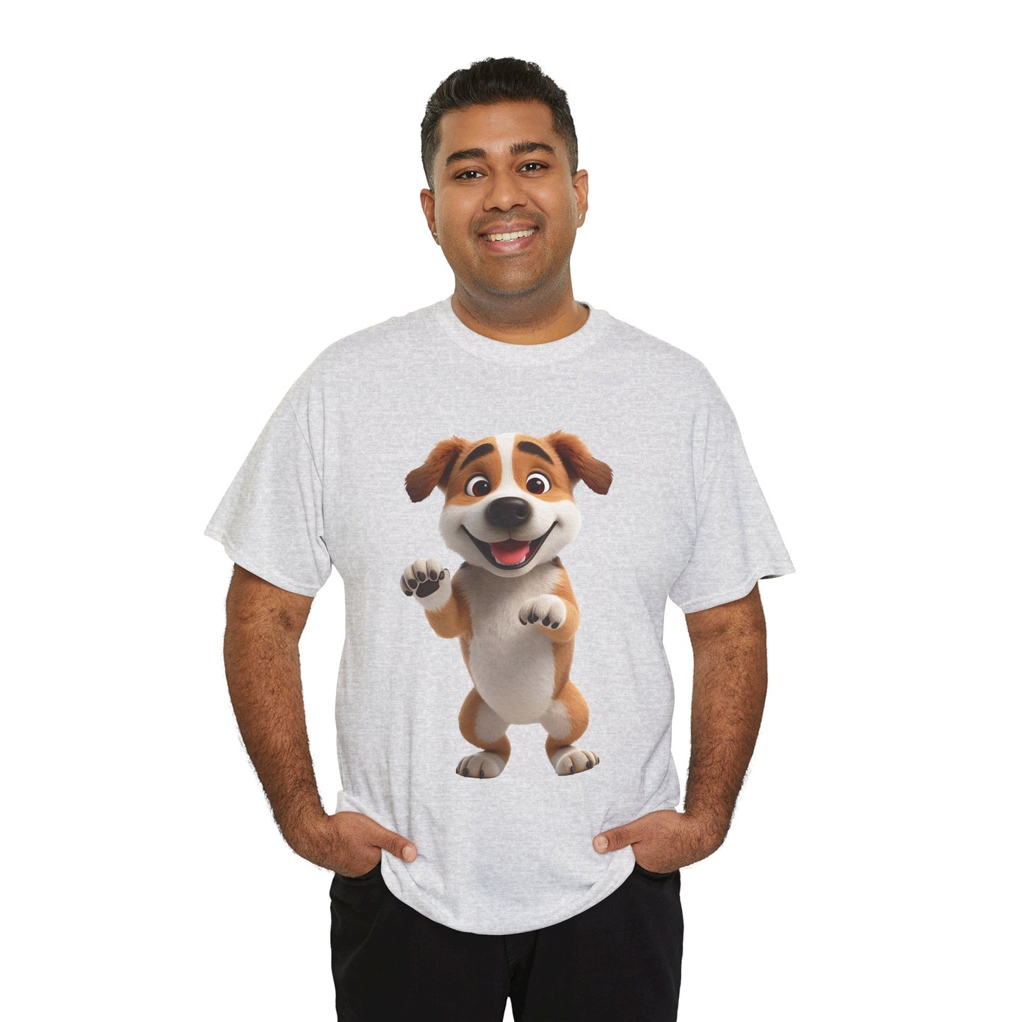 Cute Dog 3D Graphic Tee, Unisex Heavy Cotton T-Shirt, Dog Lover Gift, Fun Casual Wear