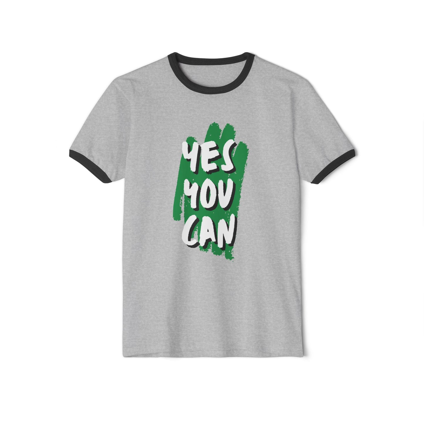 Yes You Can Unisex Cotton Ringer T-Shirt, Motivational Tee, Casual Wear, Gift for Friends, Positive Vibes, Everyday Comfort
