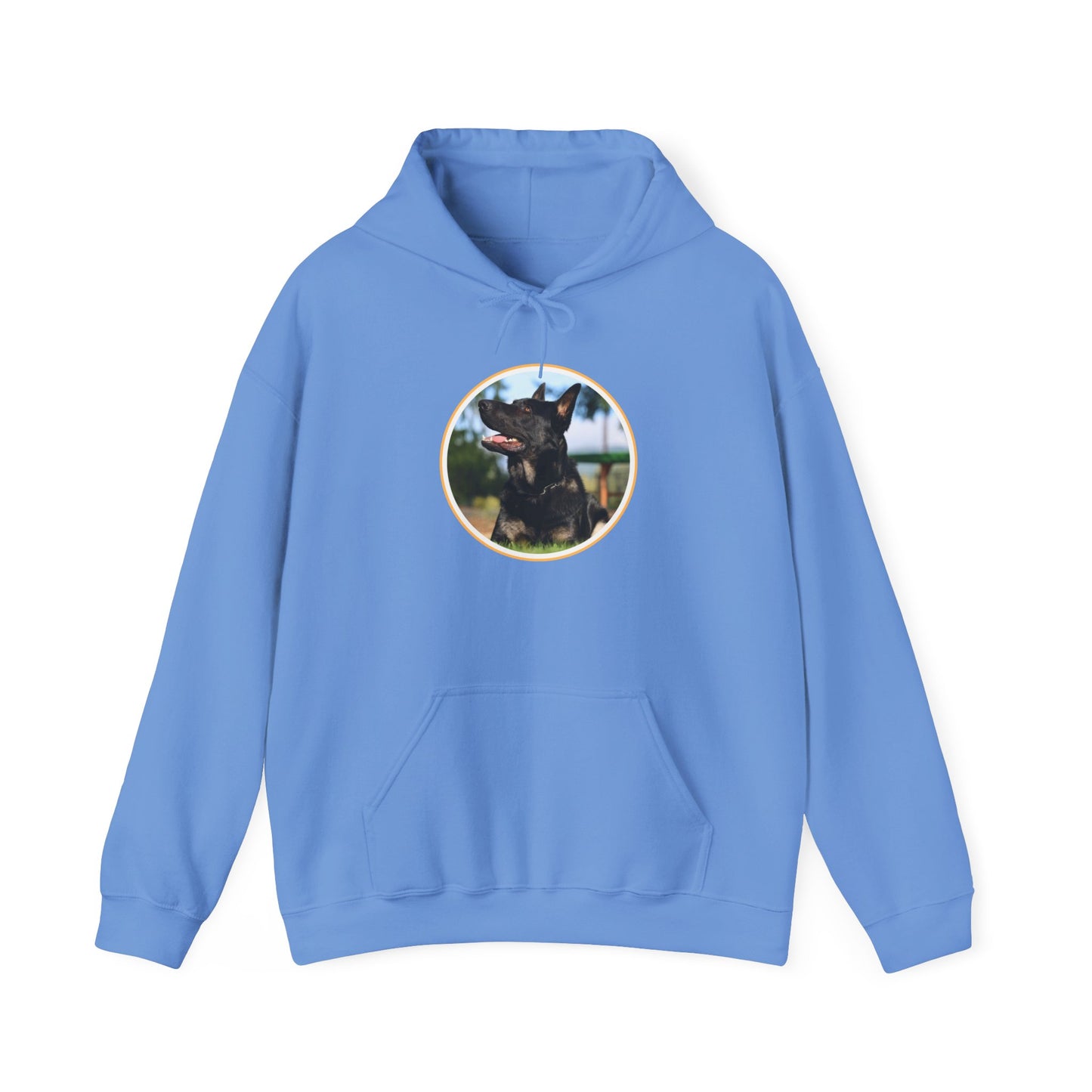 Unisex Dog Lover Hoodie With Bicolor German Shepherd with Intense Expression