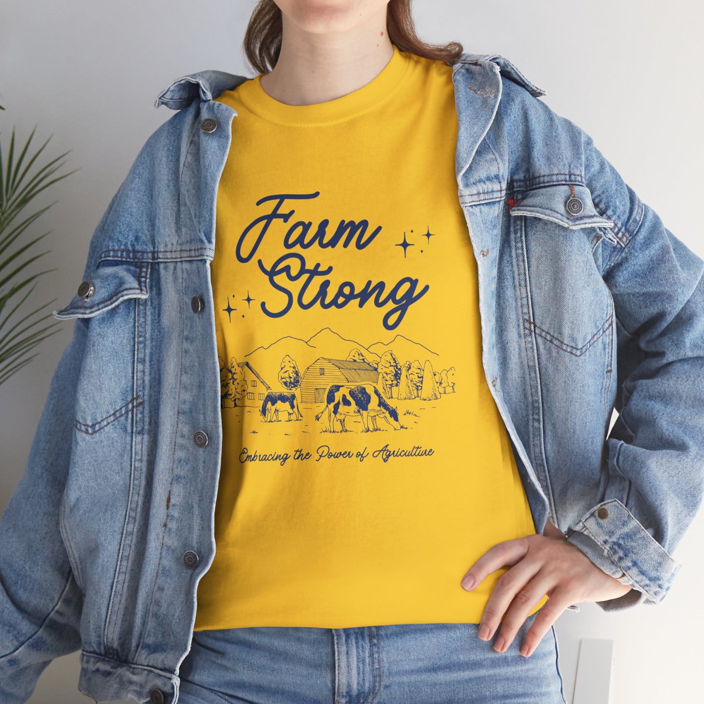 Farm Strong Unisex Cotton Tee - Embracing the Power of Agriculture, Motivational Shirt, Inspirational Tee