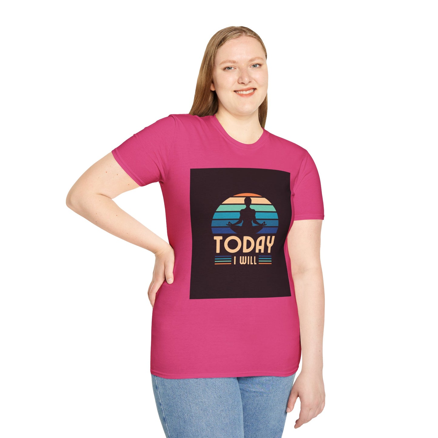 Mindfulness Motivation Unisex T-Shirt, Positive Quote Today I Will Shirt, Inspirational Graphic Tee, Yoga Apparel, Gift for Meditation Lovers