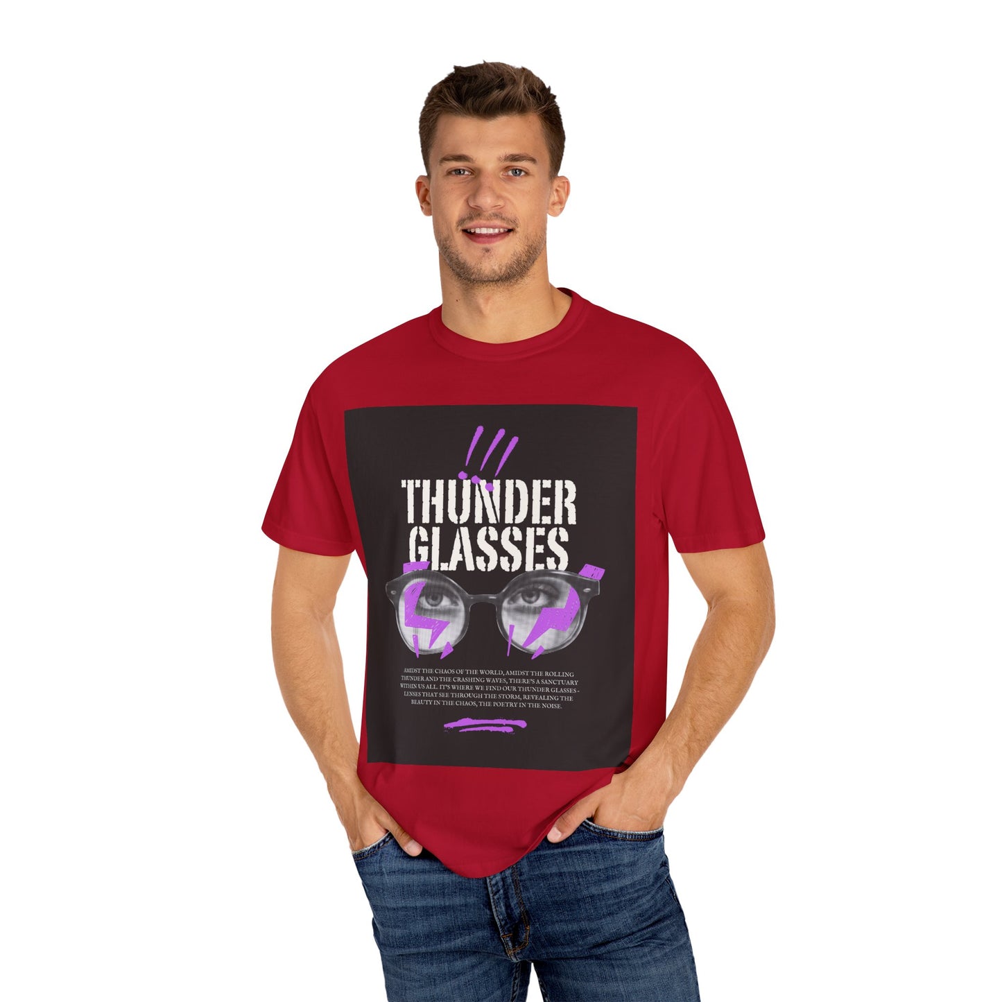 Thunder Glasses Unisex T-Shirt | Retro Graphic Tee for Music Lovers, Gift for Birthdays, Festivals, Unisex Style, Casual Wear