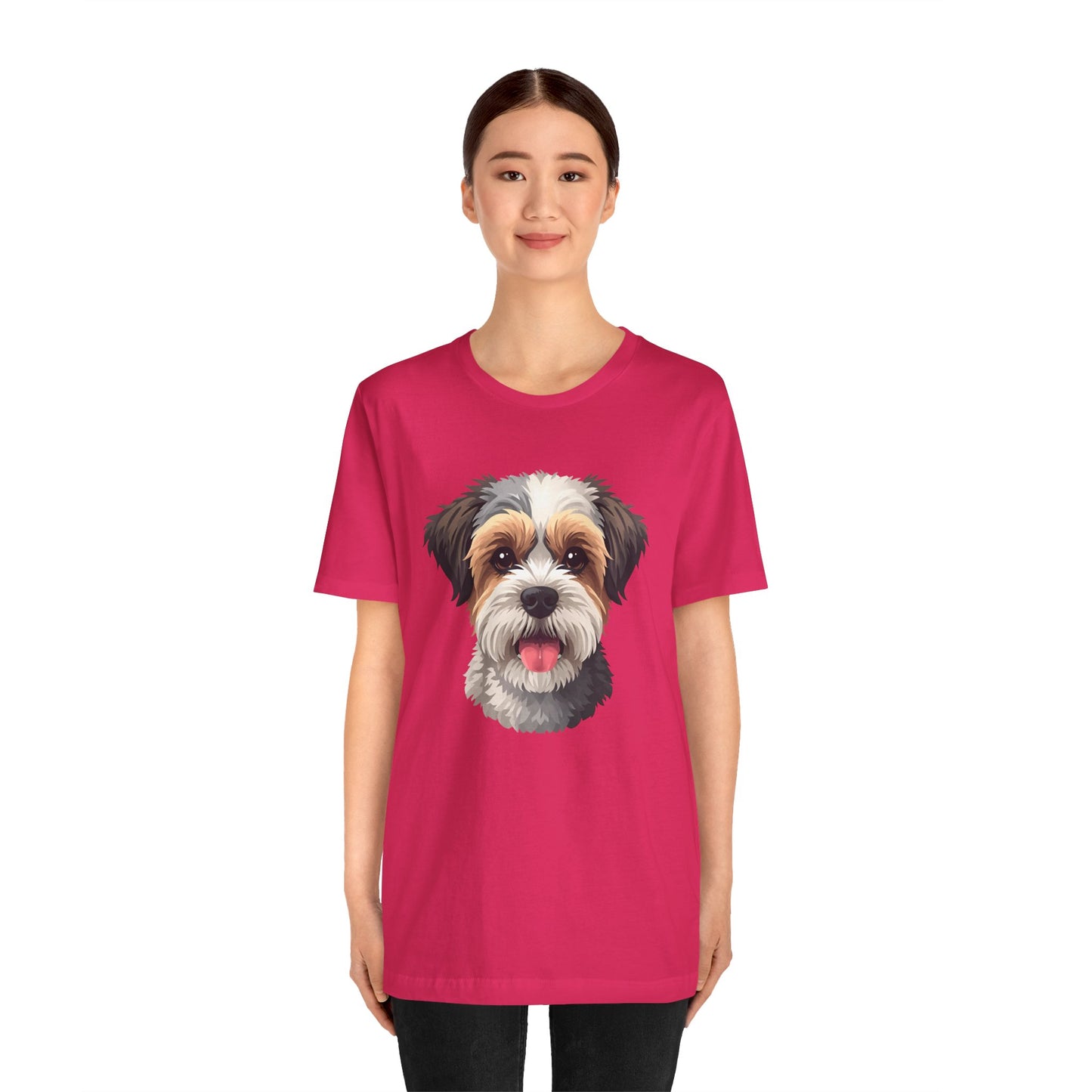 Unisex Dog Lover T-Shirt Featuring a 3D Design of Cute Fluffy Bichon Frise Mix | Gift for Dog Owners