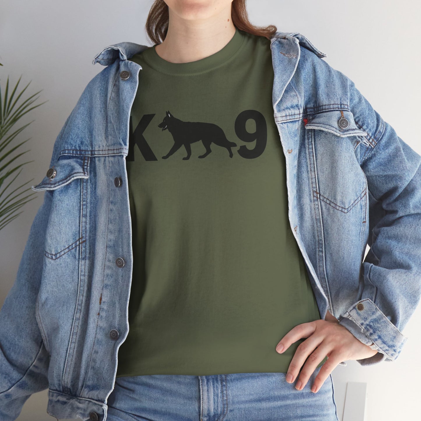 Black German Shepherd K9 Unisex Heavy Cotton Tee - Perfect for Dog Lovers, Pet Owners