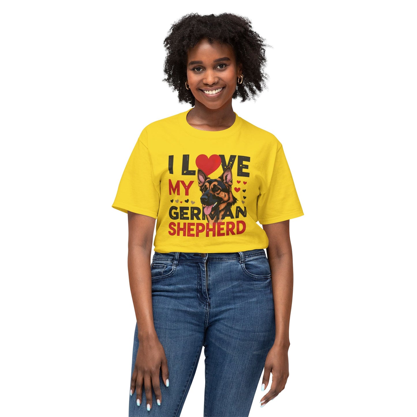 I Love My German Shepherd T-Shirt, Cute Dog Lover Gift, Pet Parent Apparel, Dog Adoption Celebration, Canine Lover's Tee