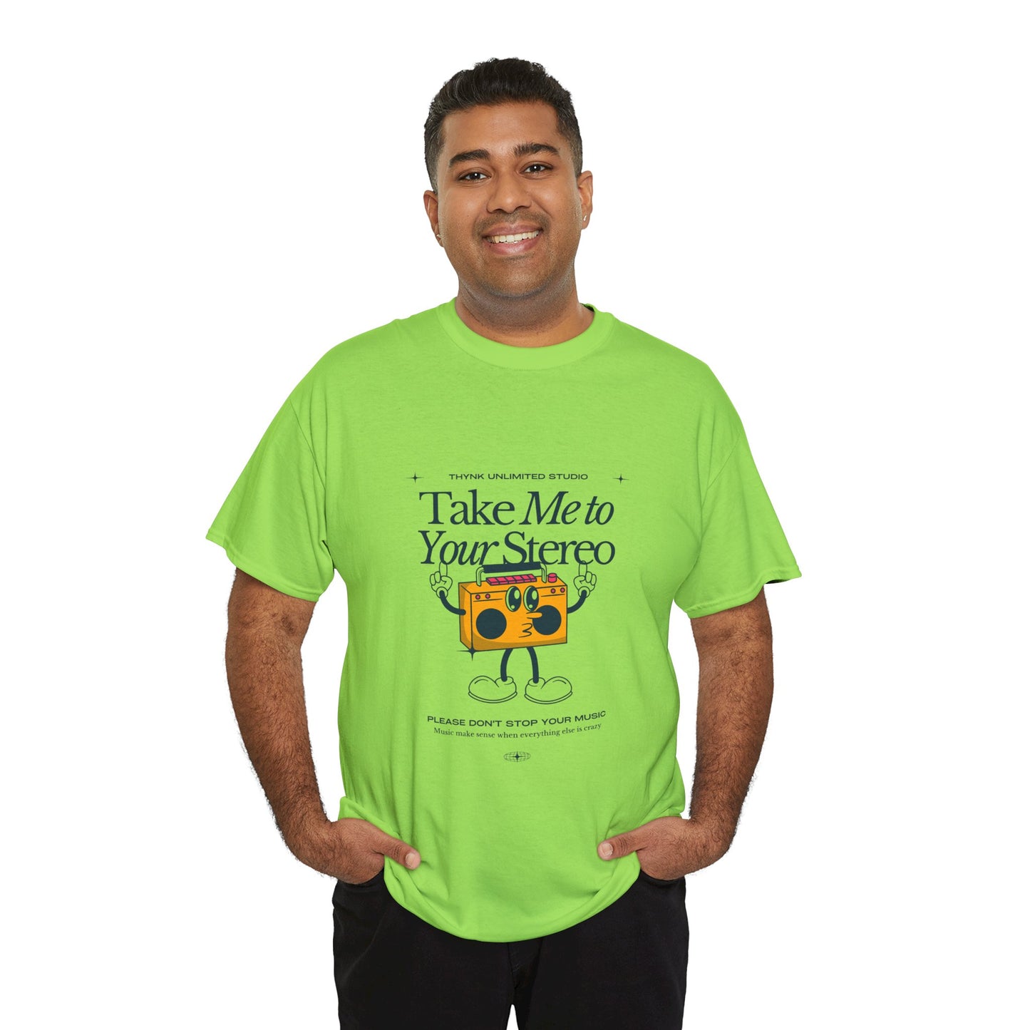 Retro Music Lover Tee - Take Me To Your Stereo, Vintage Style Shirt, Graphic T-Shirt, Unisex Cotton Top, Perfect Gift for Musicians, Summer Outfit