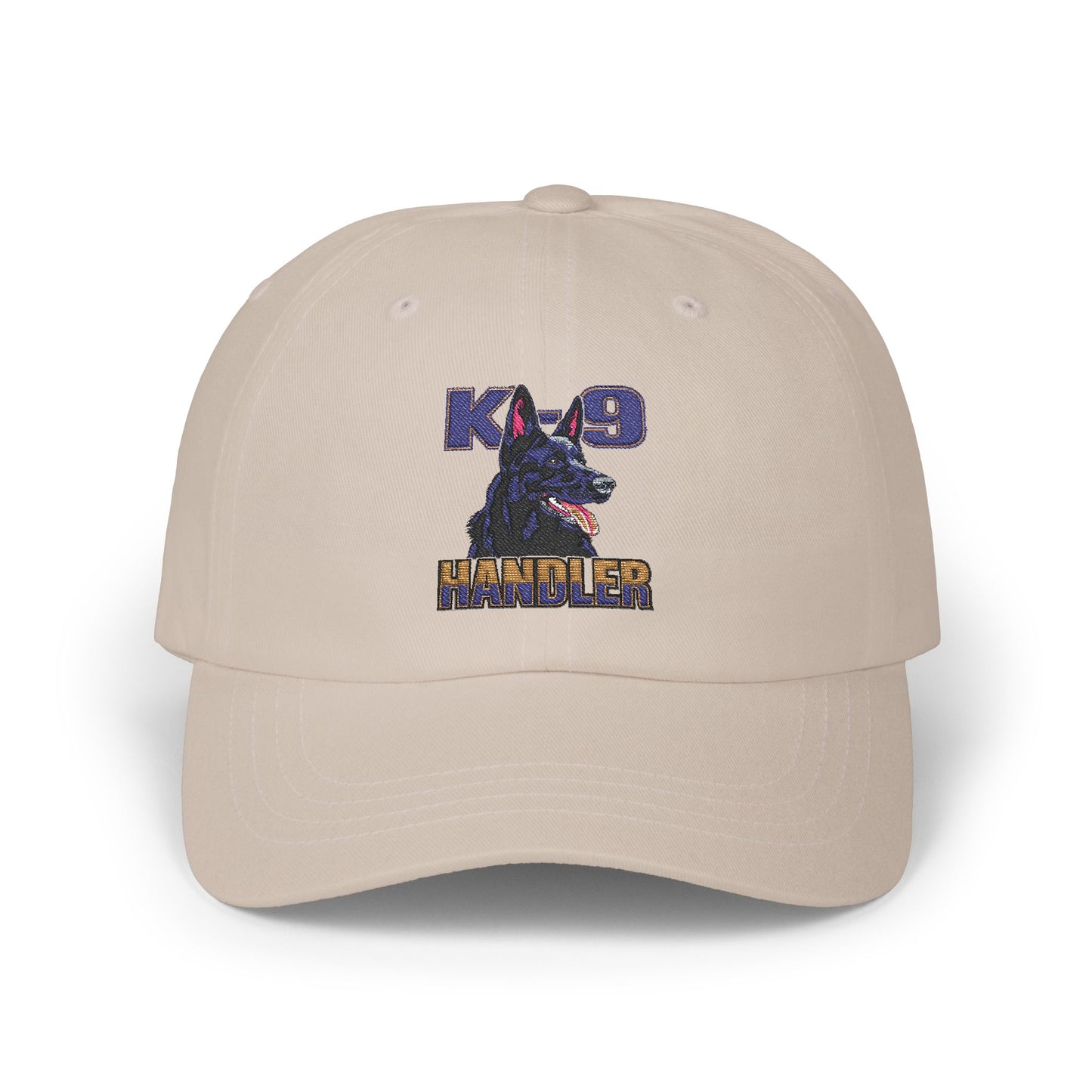 Embroidered K9 Handler Classic Dad Cap - Featuring a Black German Shepherd, Adjustable Cap for Pet Owners, Outdoor Hat