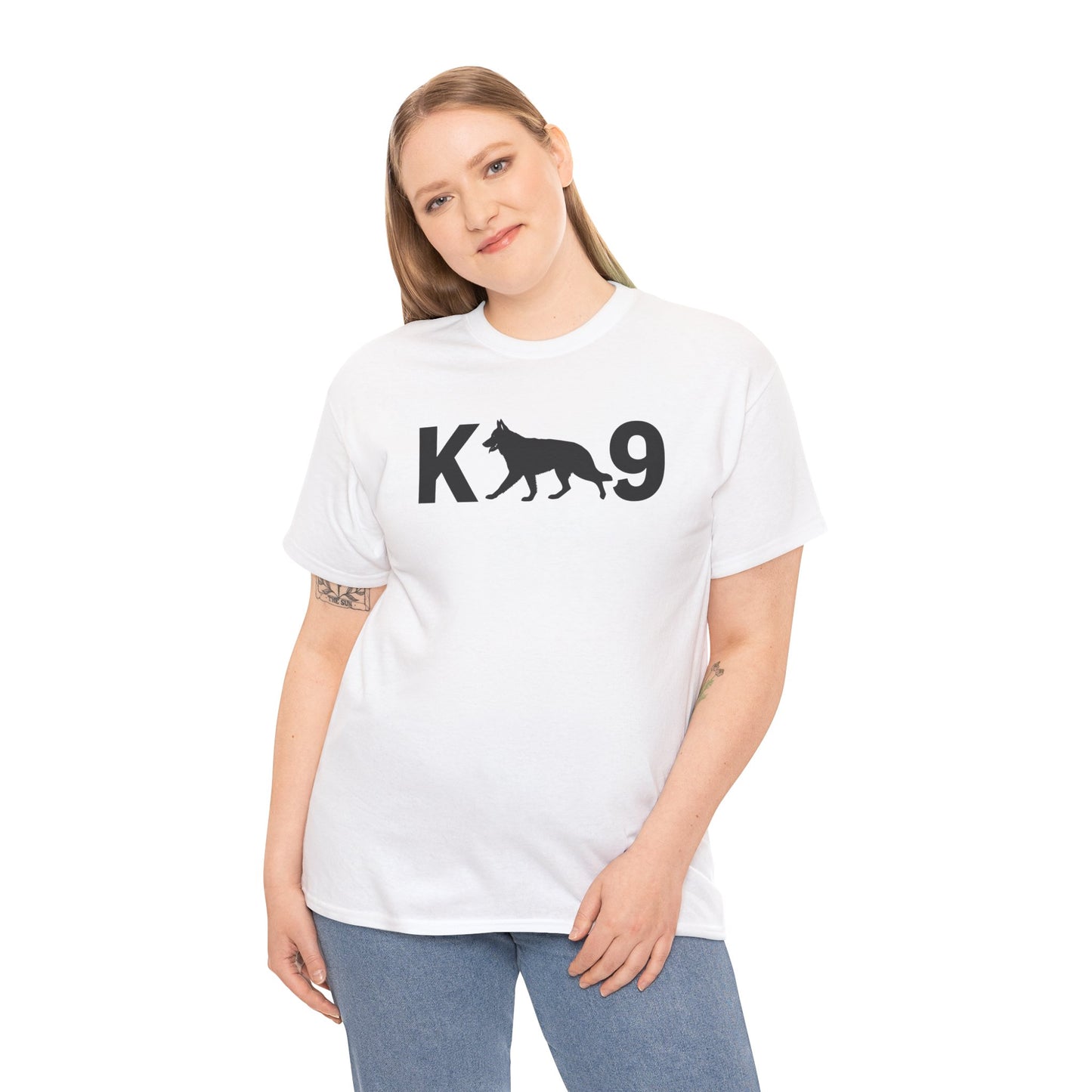 Black German Shepherd K9 Unisex Heavy Cotton Tee - Perfect for Dog Lovers, Pet Owners