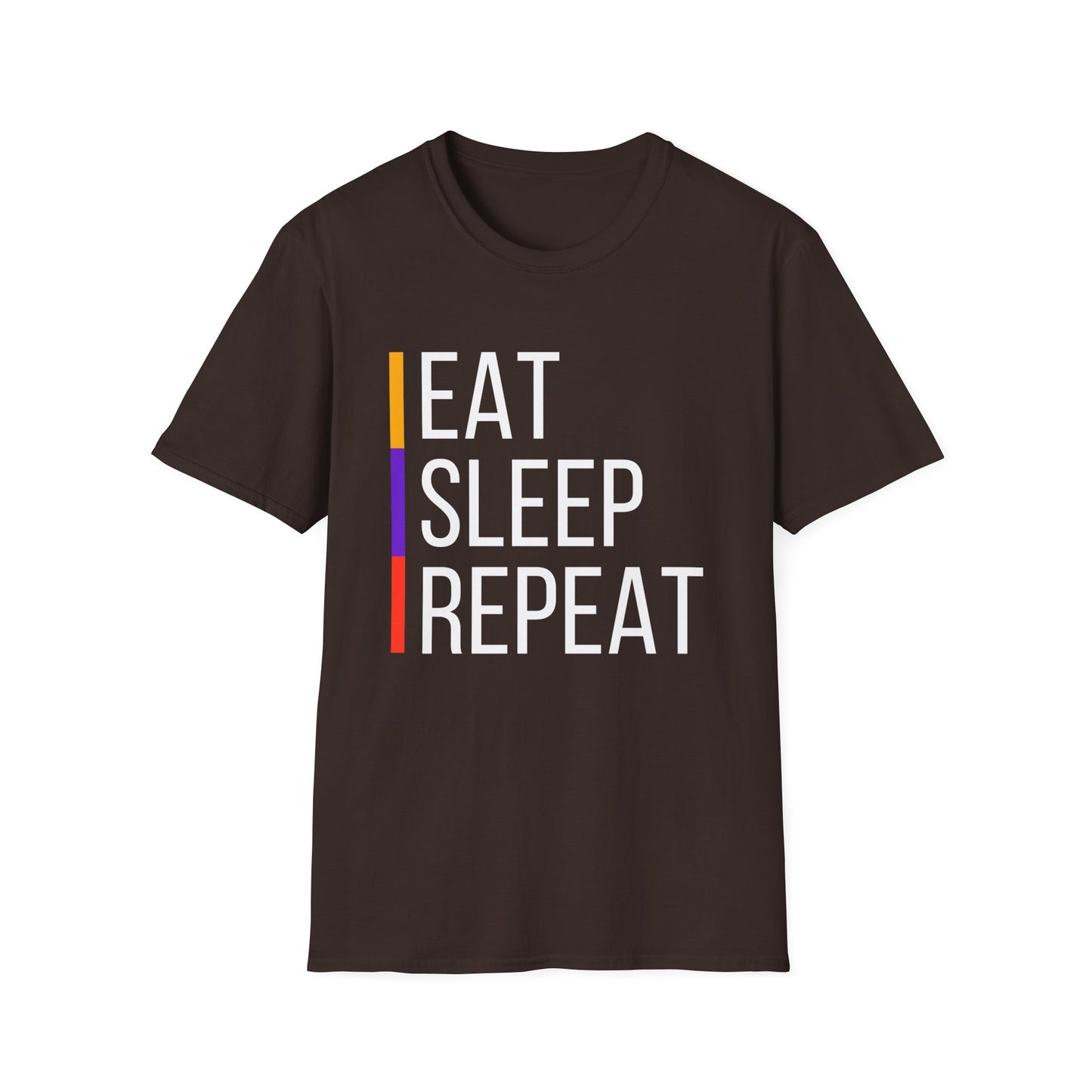 Eat Sleep Repeat Unisex Softstyle T-Shirt - Perfect for Casual Outings, Funny Gift, Relaxation Apparel, Everyday Wear, Motivational Tee
