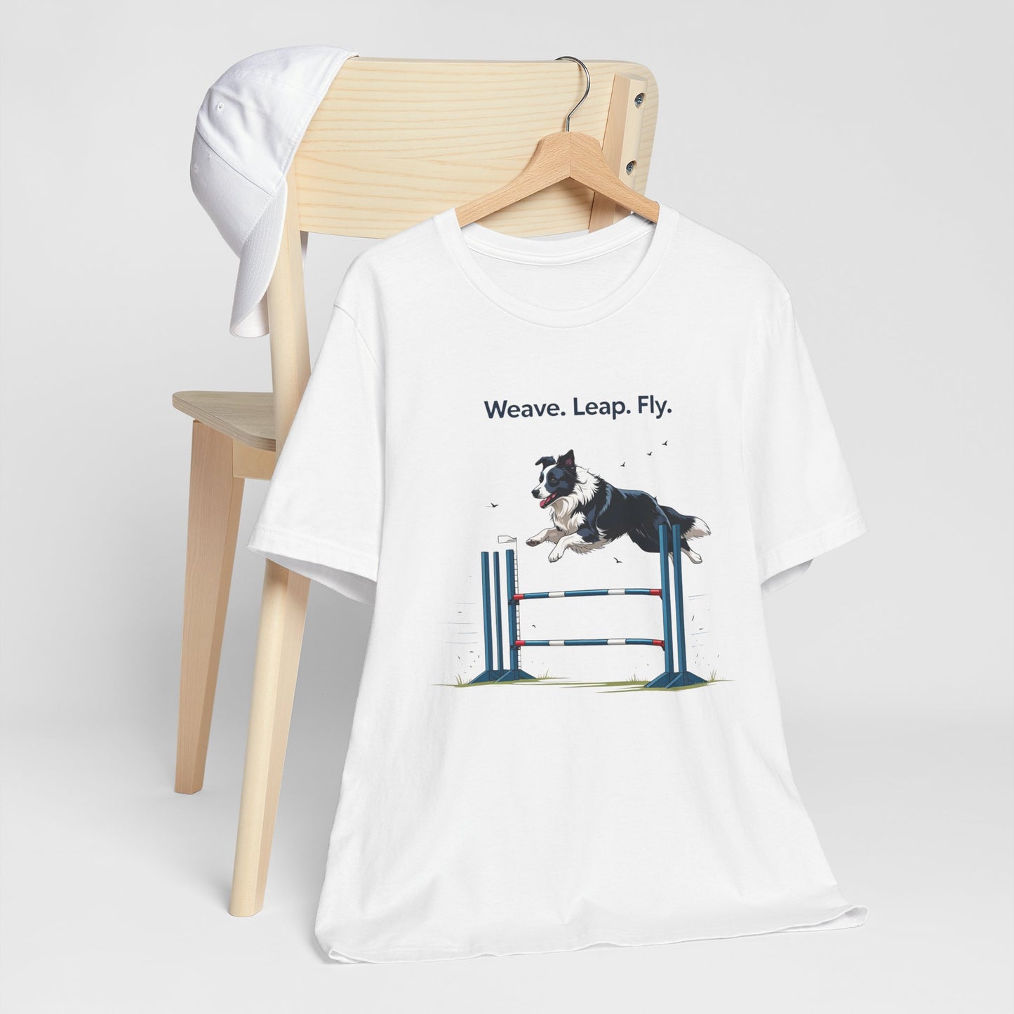 Dog Agility Spirit T-Shirt, Weave Leap Fly Tee, Gifts for Dog Lovers, Pet Enthusiasts, Animal Lovers T-Shirt, Casual Wear, Dog Show Gear