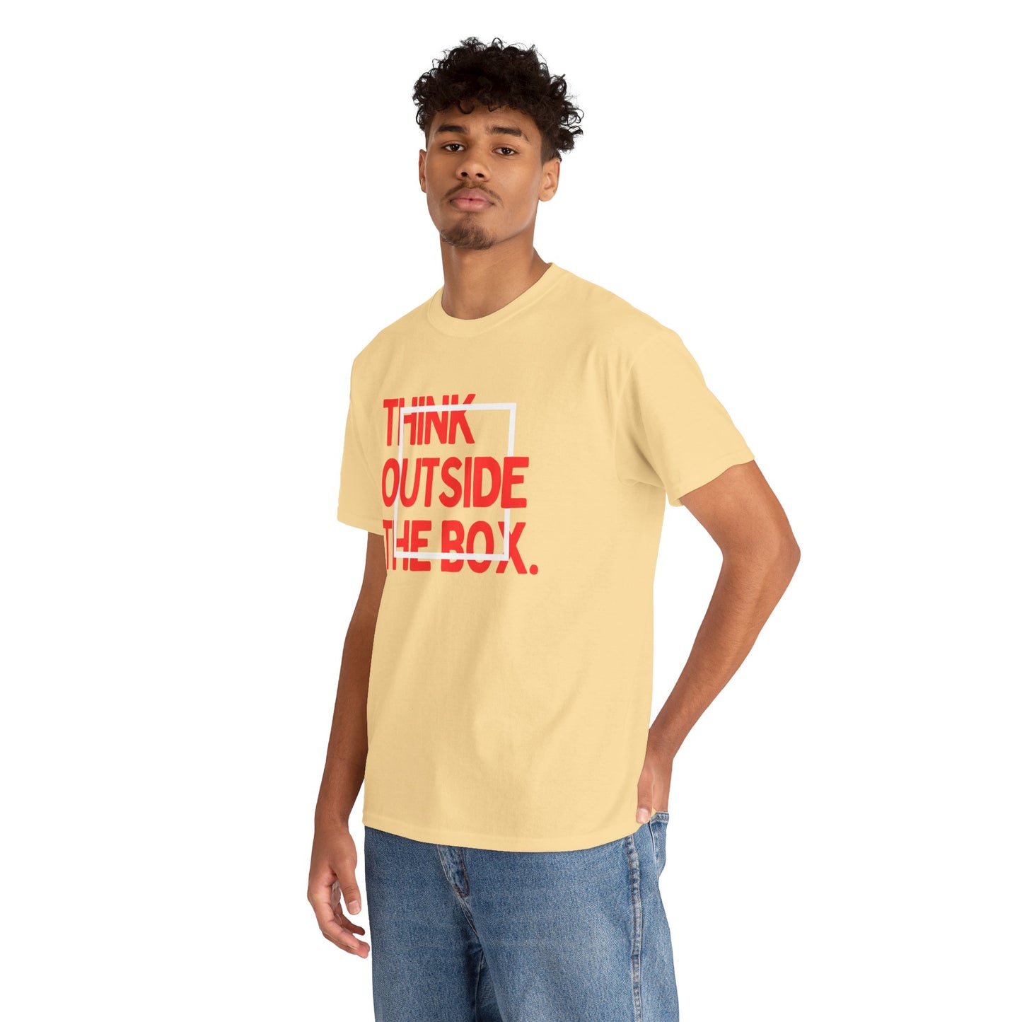 Creative Thinking Unisex Cotton Tee - Thin Out of Box, Inspirational Shirt, Motivational Gifts, Trendy Top for All Occasions, Perfect for Dreamers