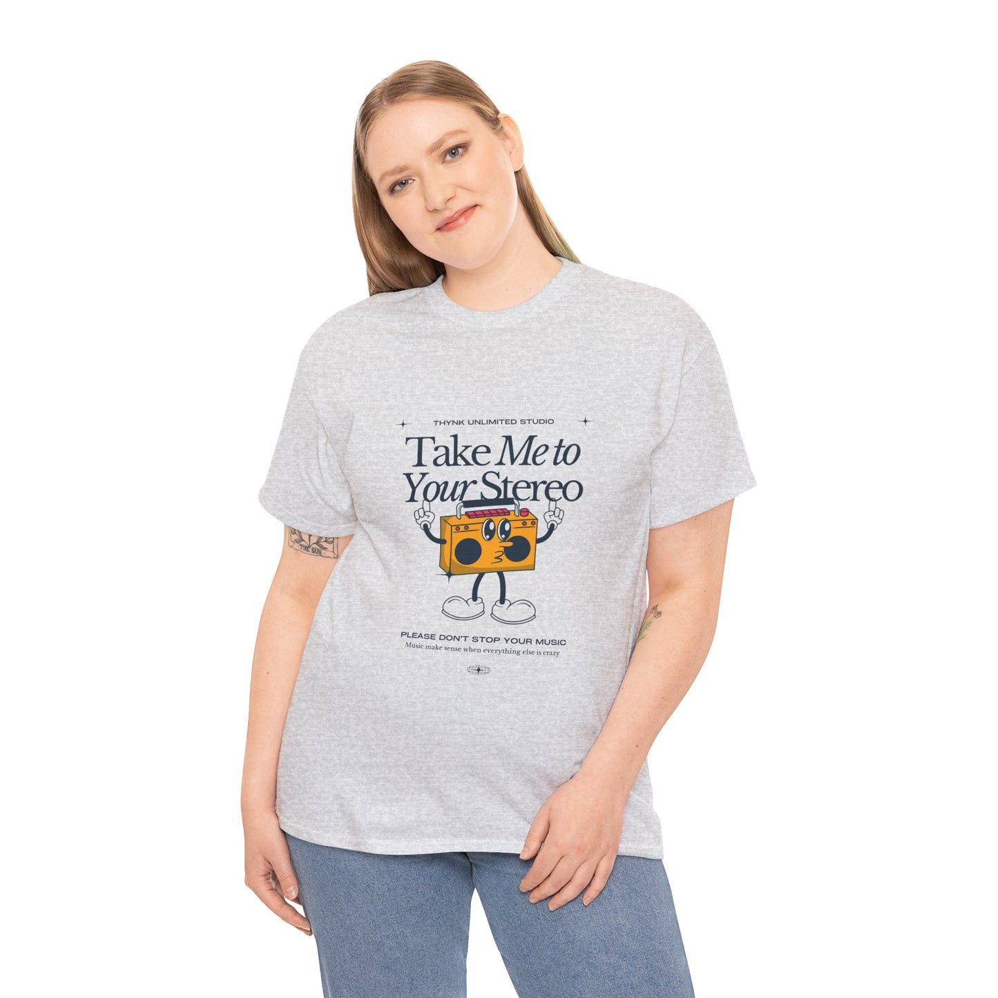 Retro Music Lover Tee - Take Me To Your Stereo, Vintage Style Shirt, Graphic T-Shirt, Unisex Cotton Top, Perfect Gift for Musicians, Summer Outfit