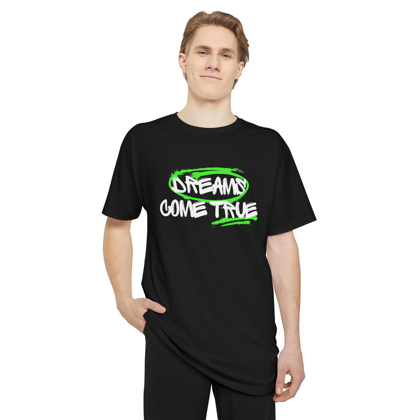 Dreams Come True Unisex Long Body Urban Tee - Relaxed Fit Graphic Tee for Casual Wear, Streetwear, Gift for Dreamers, Motivational