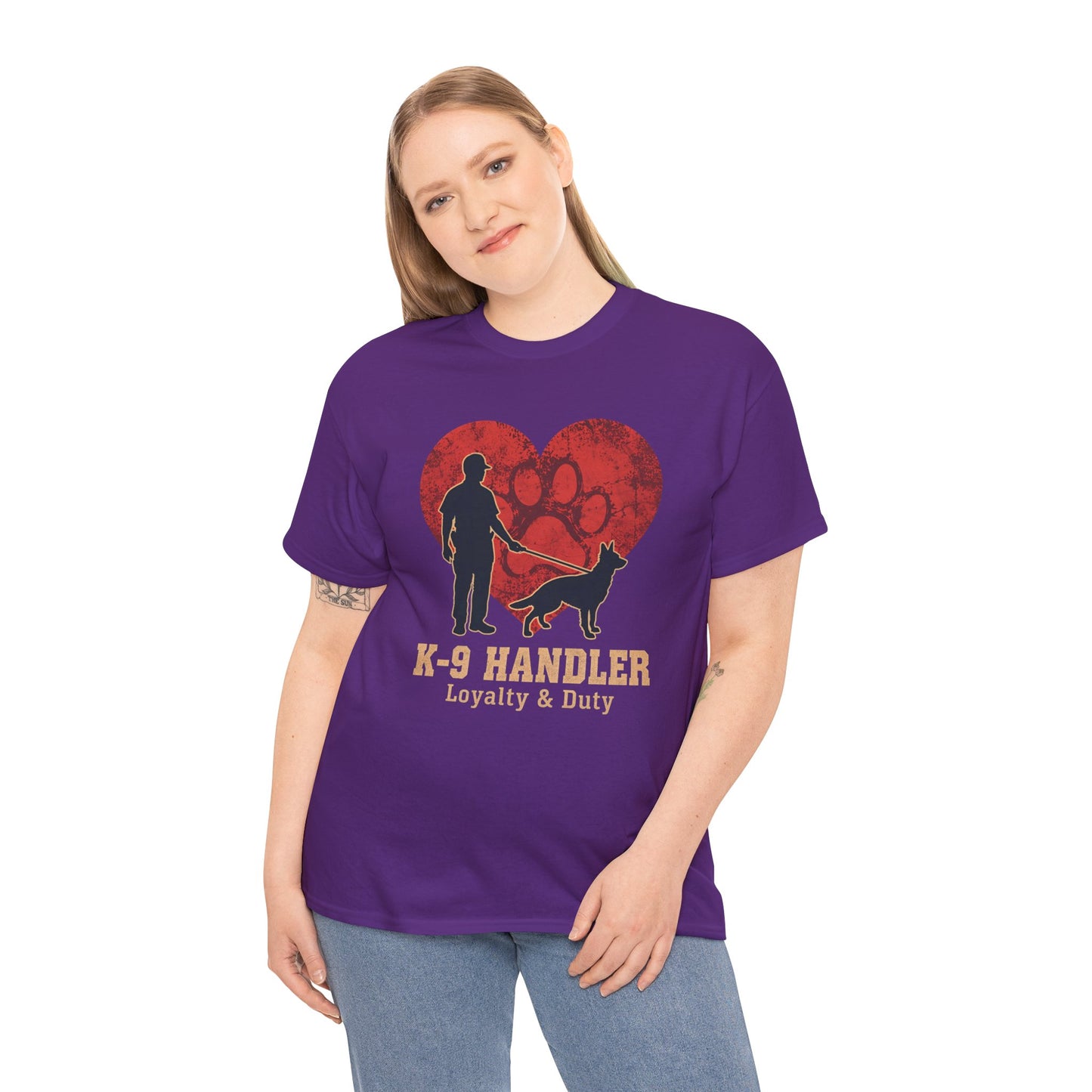 K-9 Handler Heart Tee - Loyalty & Duty, Dog Lover Gift, Pet Owner Apparel