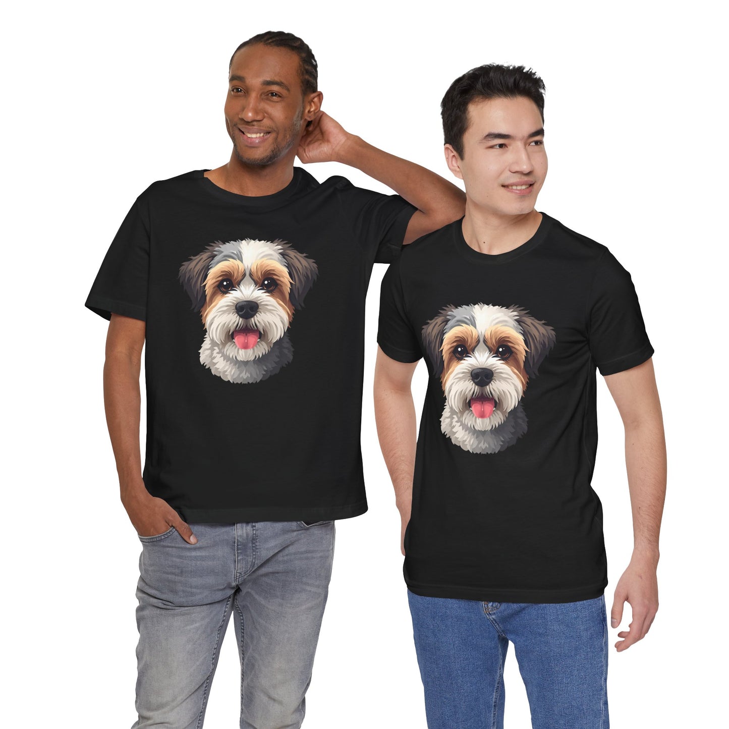 Unisex Dog Lover T-Shirt Featuring a 3D Design of Cute Fluffy Bichon Frise Mix | Gift for Dog Owners