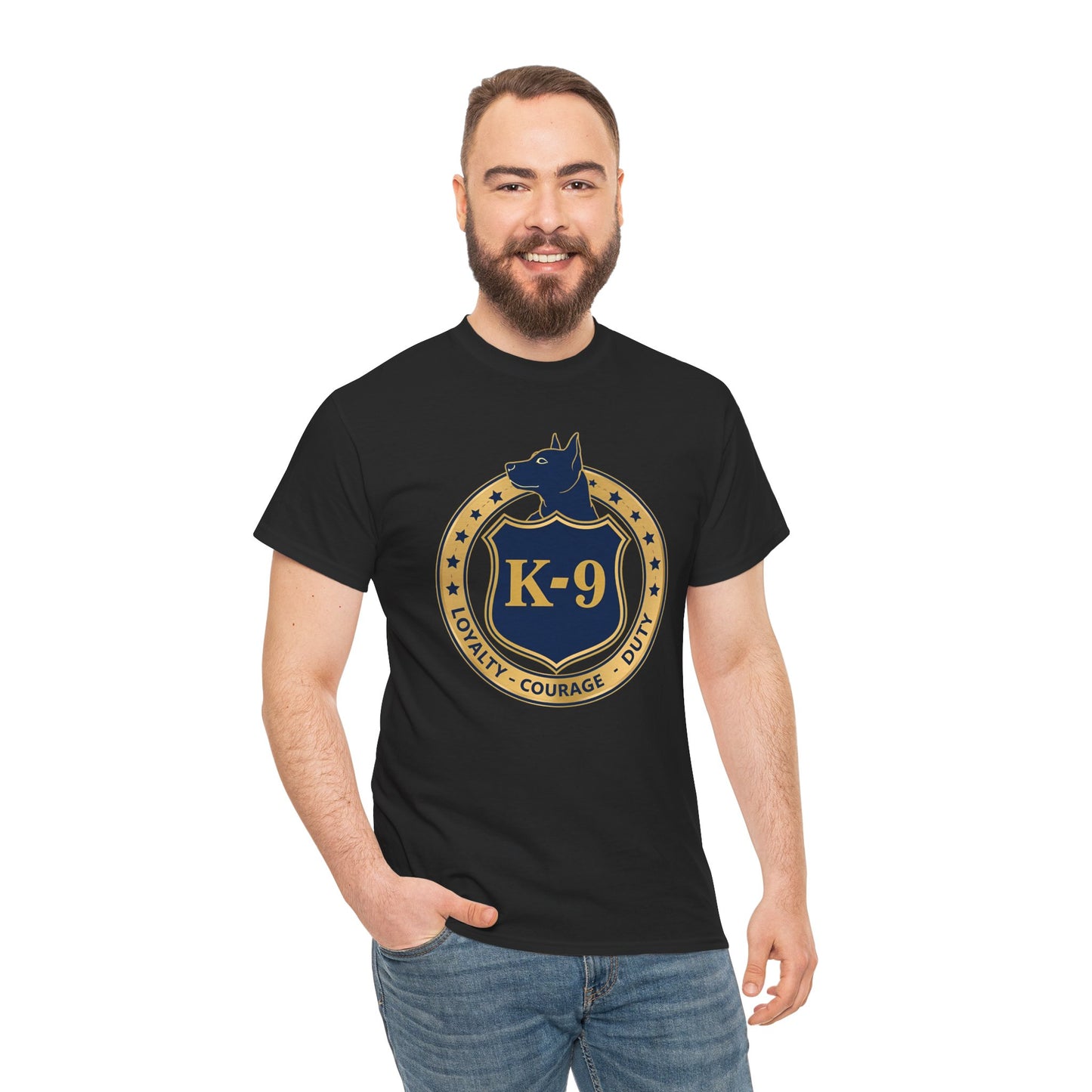 K-9 Police Unisex Heavy Cotton Tee - Loyalty Courage Duty | Dog Lover Gift, Law Enforcement Apparel, Dog Training Shirt
