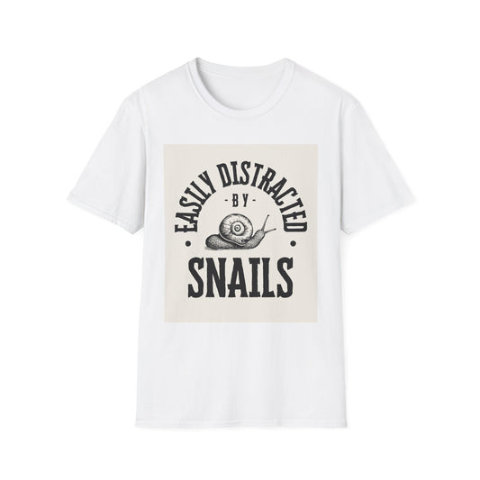 Easily Distracted by Snails Vintage T-Shirt, Funny Snail Tee, Gift for Nature Lovers, Humorous Graphic Shirt, Cute Casual Wear
