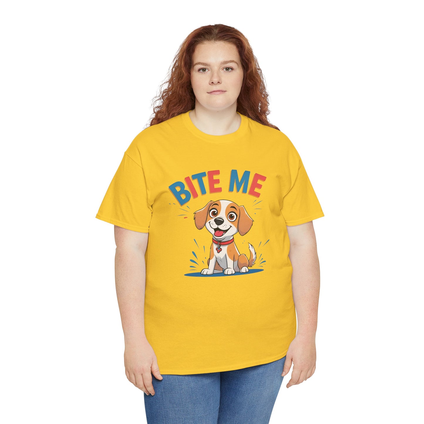 Playful Dog Lover Tee, Bite Me Unisex Cotton T-Shirt for Dog Trainers, Funny Gift for Dog Lovers, Cute Dog Apparel