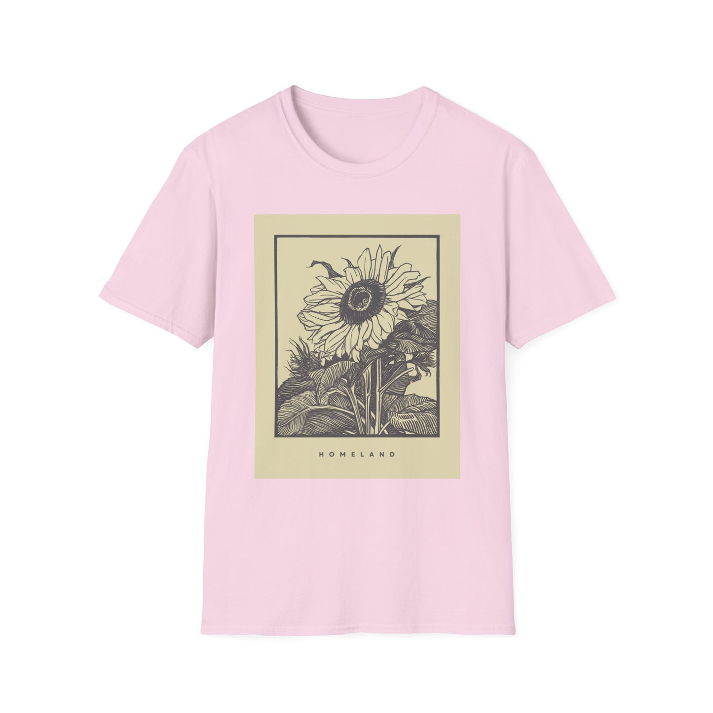 Vintage Sunflower Unisex T-Shirt, Softstyle Tee, Casual Wear, Nature Lover Gift, Summer Fashion, Homelands Design