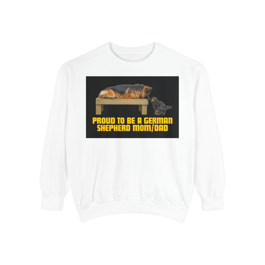 Unisex Proud German Shepherd Mom/Dad Sweatshirt - Garment-Dyed