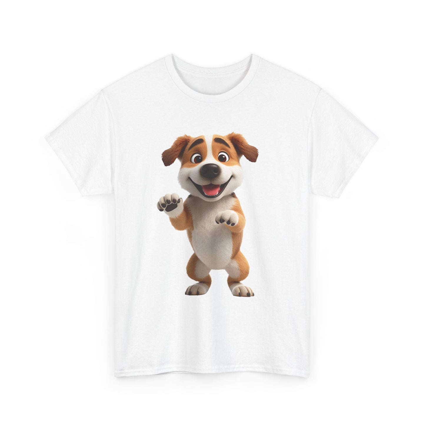 Cute Dog 3D Graphic Tee, Unisex Heavy Cotton T-Shirt, Dog Lover Gift, Fun Casual Wear