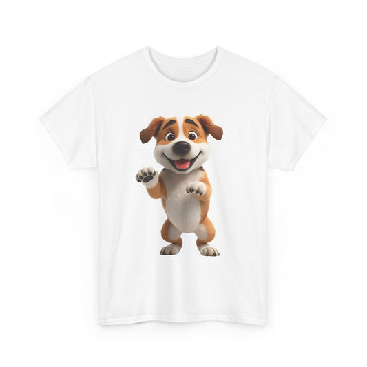 Cute Dog 3D Graphic Tee, Unisex Heavy Cotton T-Shirt, Dog Lover Gift, Fun Casual Wear
