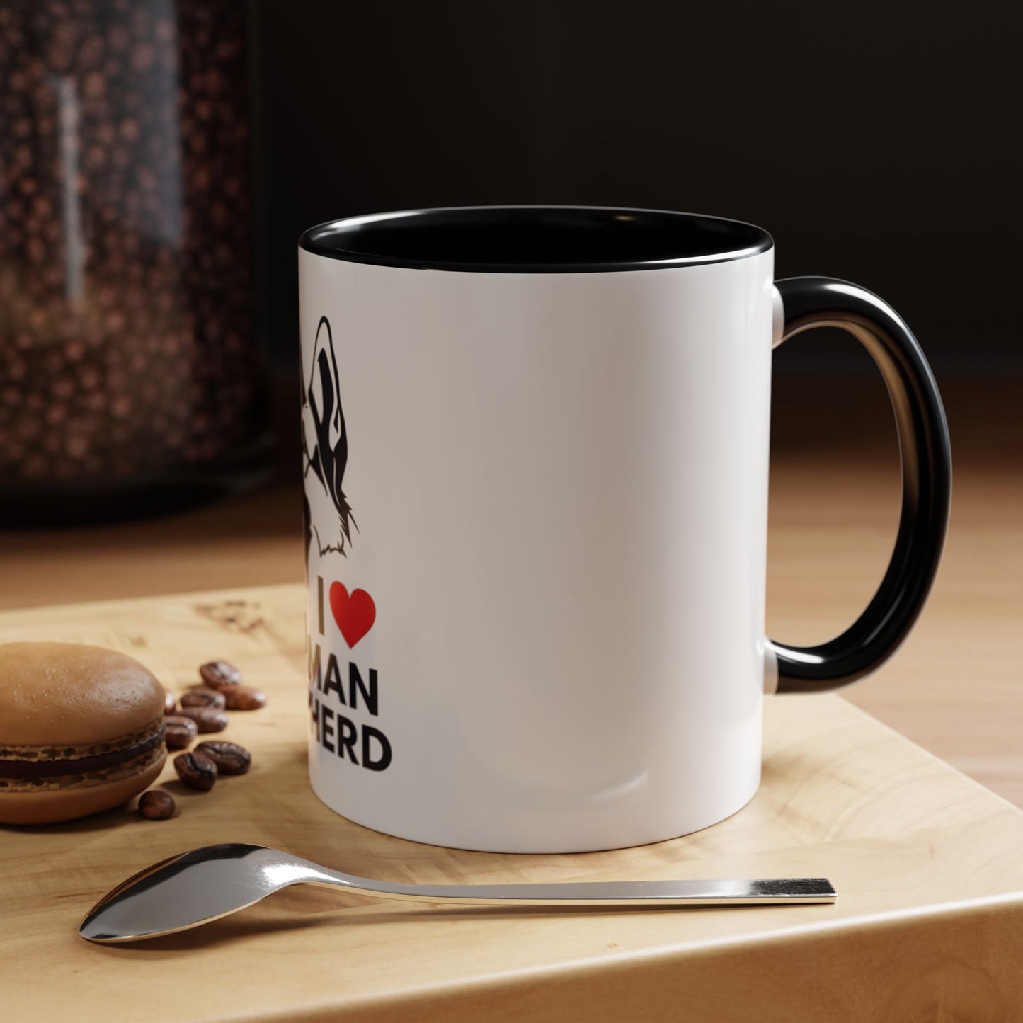 I Love German Shepherd Accent Coffee Mug - Perfect Gift for Dog Lovers, Pet Enthusiasts, Birthday, Home Decor