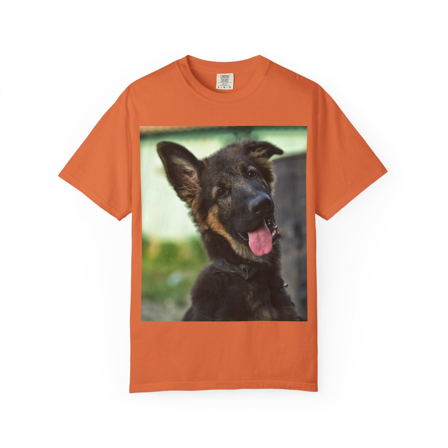 Happy Dog Graphic Unisex T-Shirt Featuring Cute German Shepherd Puppy