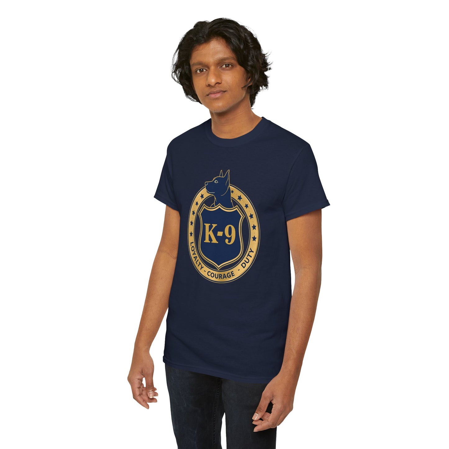 K-9 Police Unisex Heavy Cotton Tee - Loyalty Courage Duty | Dog Lover Gift, Law Enforcement Apparel, Dog Training Shirt