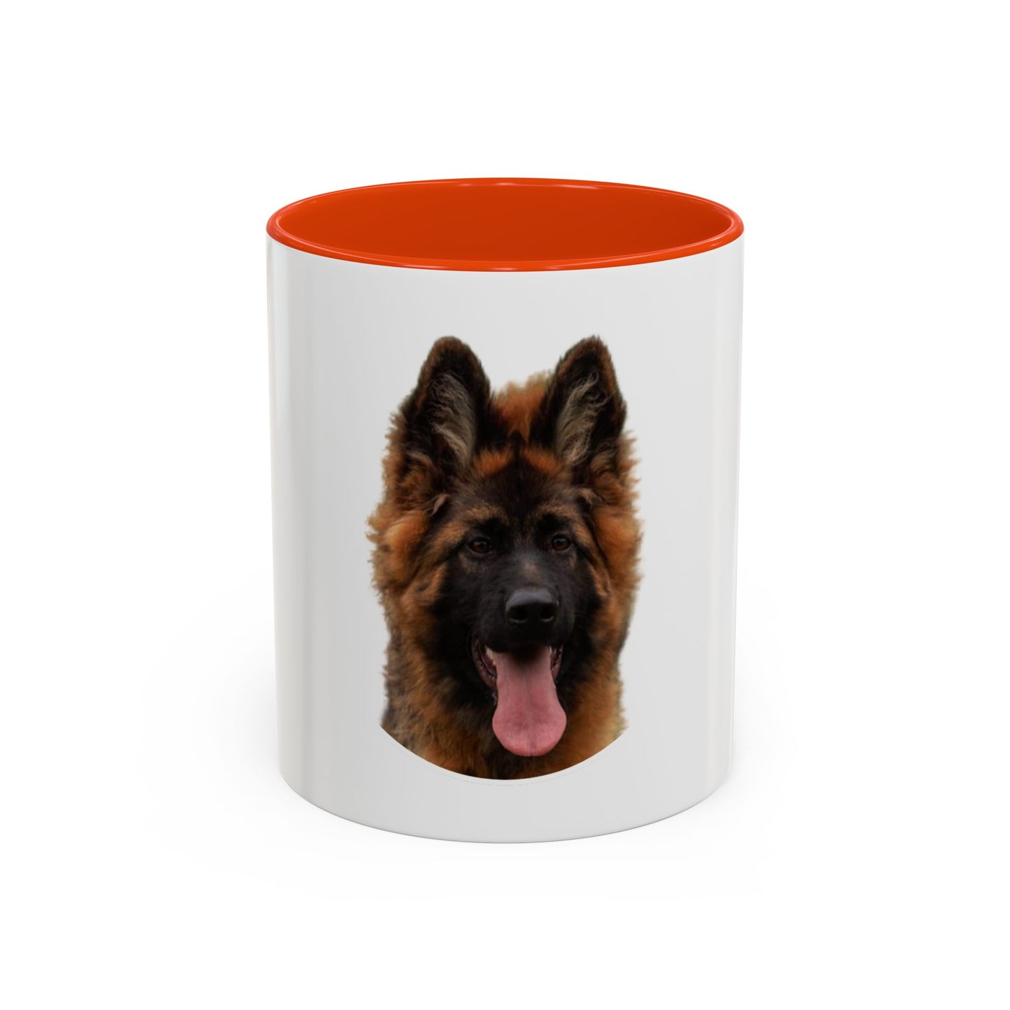 Dog Lover Mug With a Beautiful Long Coat German Shepherd Puppy Leaving Tongue Out