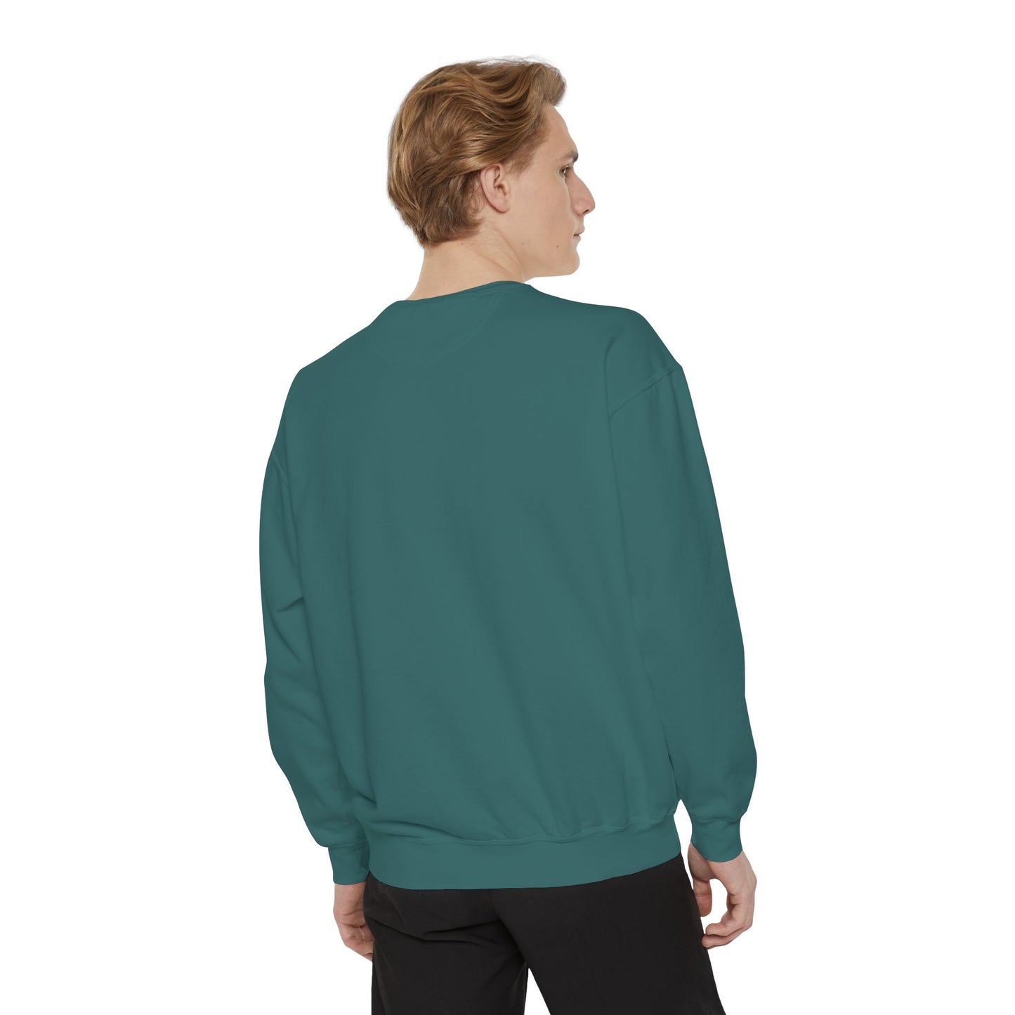 Unisex Dog Lover Sweatshirt With a German Shepherd Lying His Head on the Floor
