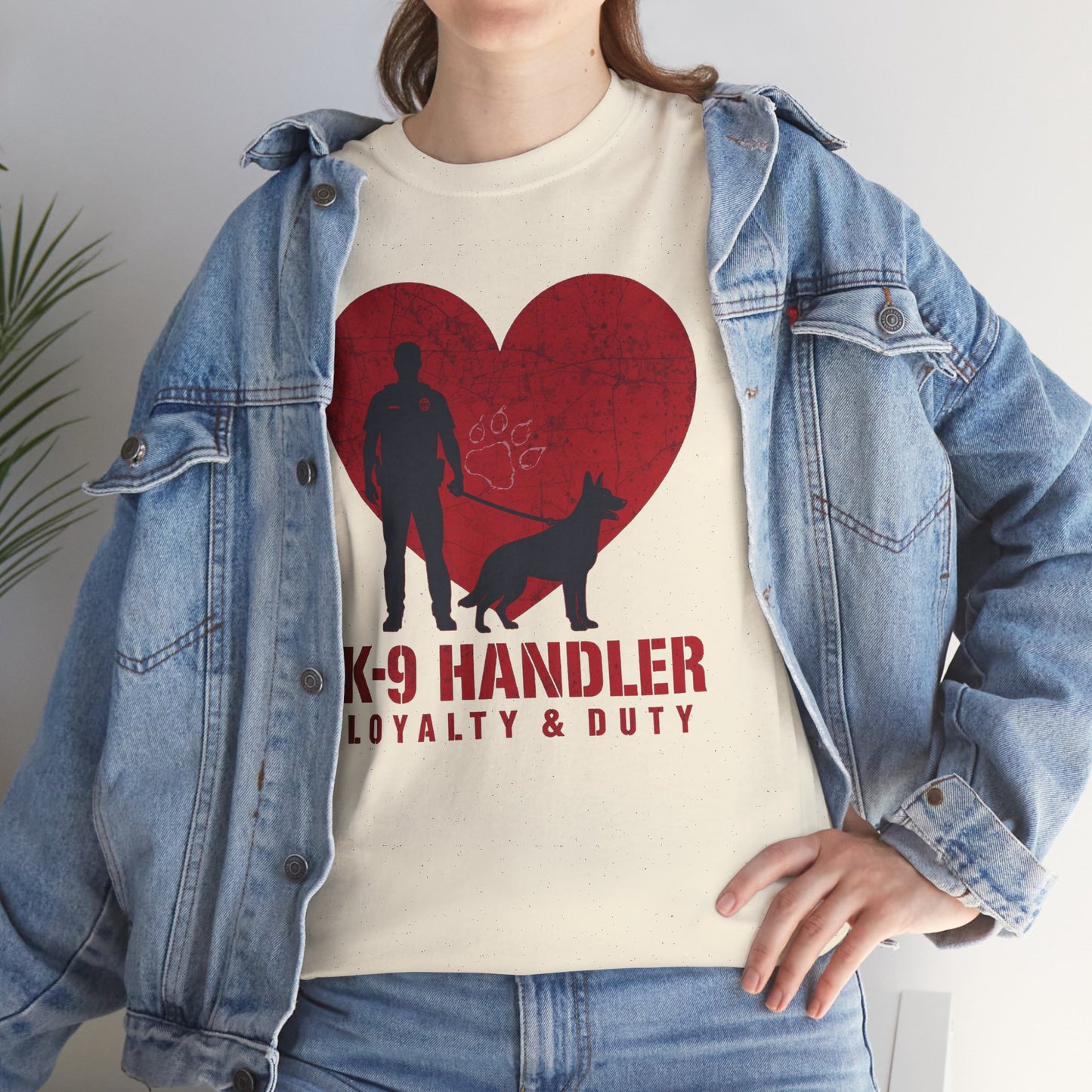 K-9 Handler Heavy Cotton Tee - Loyalty & Duty Shirt, Dog Lover Gift