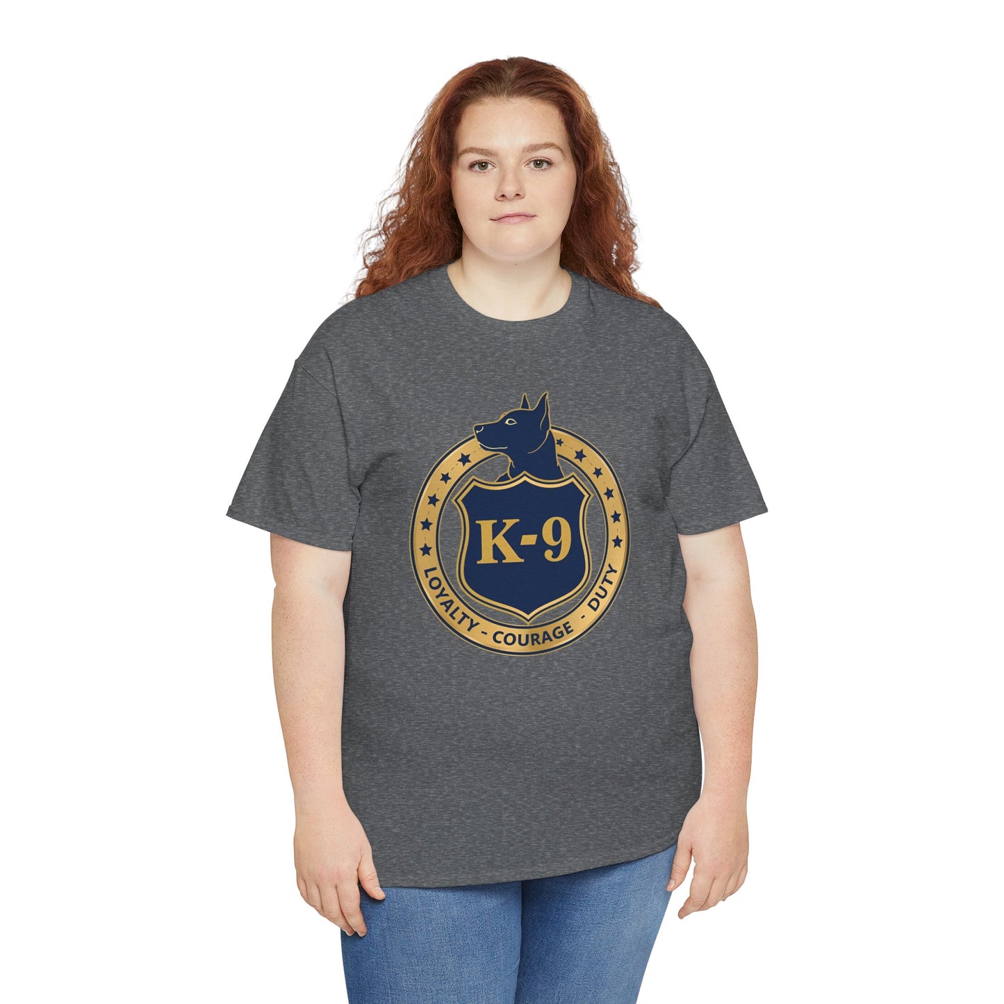 K-9 Police Unisex Heavy Cotton Tee - Loyalty Courage Duty | Dog Lover Gift, Law Enforcement Apparel, Dog Training Shirt