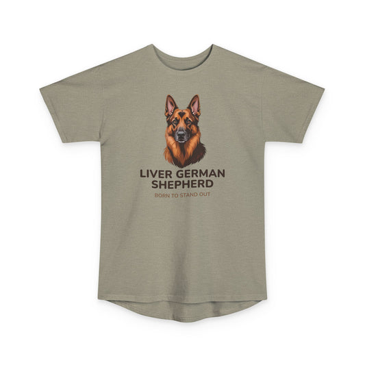 Liver German Shepherd Urban Tee - Born to Stand Out, Animal Lover Tee, Pet Owner Gift, Unique Dog T-Shirt, Casual Everyday Wear, Gift for Dog Lovers