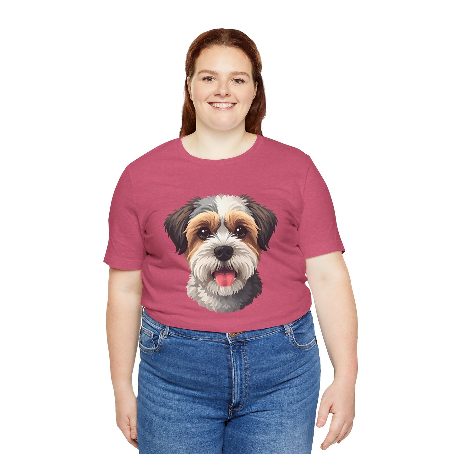 Unisex Dog Lover T-Shirt Featuring a 3D Design of Cute Fluffy Bichon Frise Mix | Gift for Dog Owners