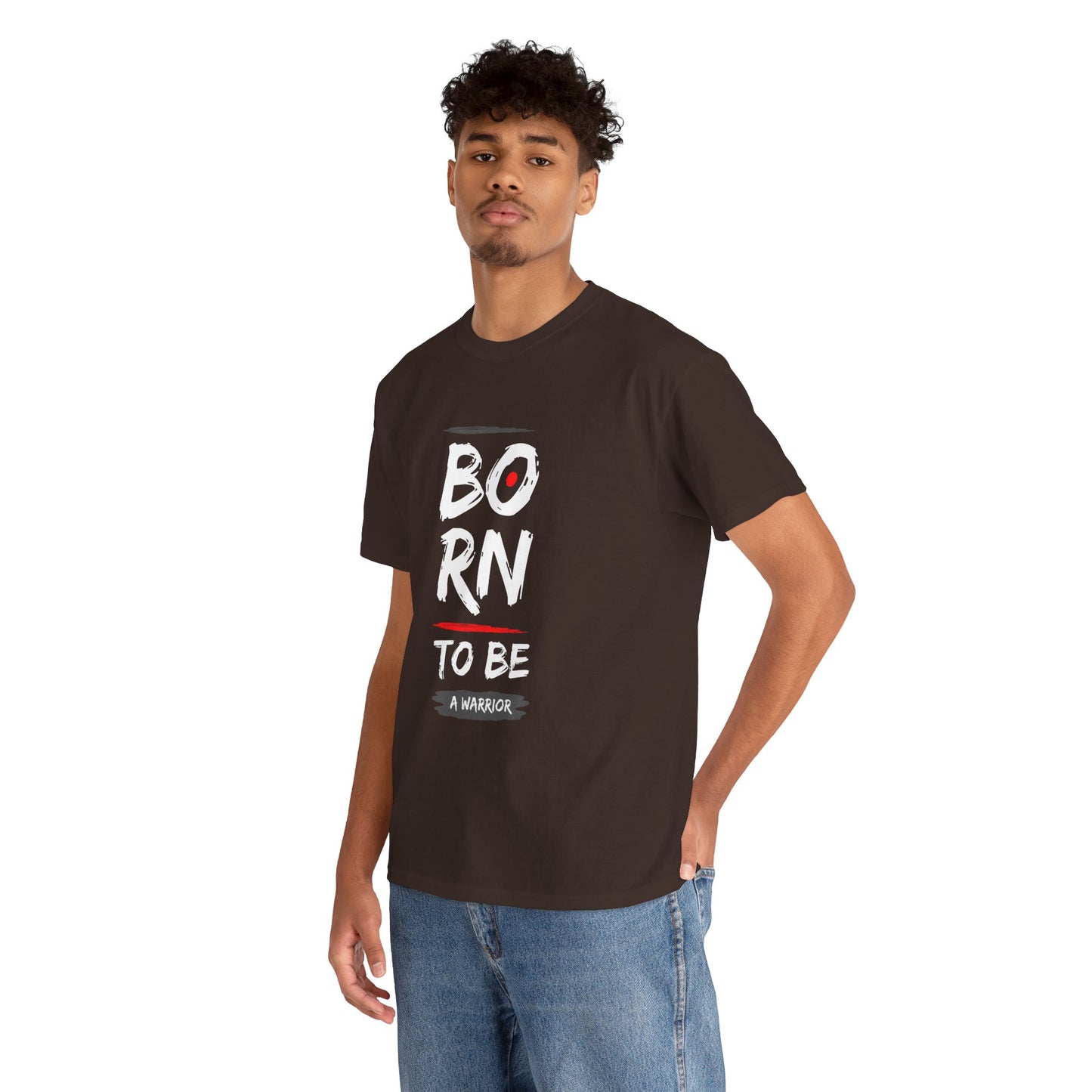 Born to Be a Warrior Unisex Heavy Cotton Tee, Inspirational Shirt for Veterans, Motivational Gift, Fitness Apparel, Casual Wear