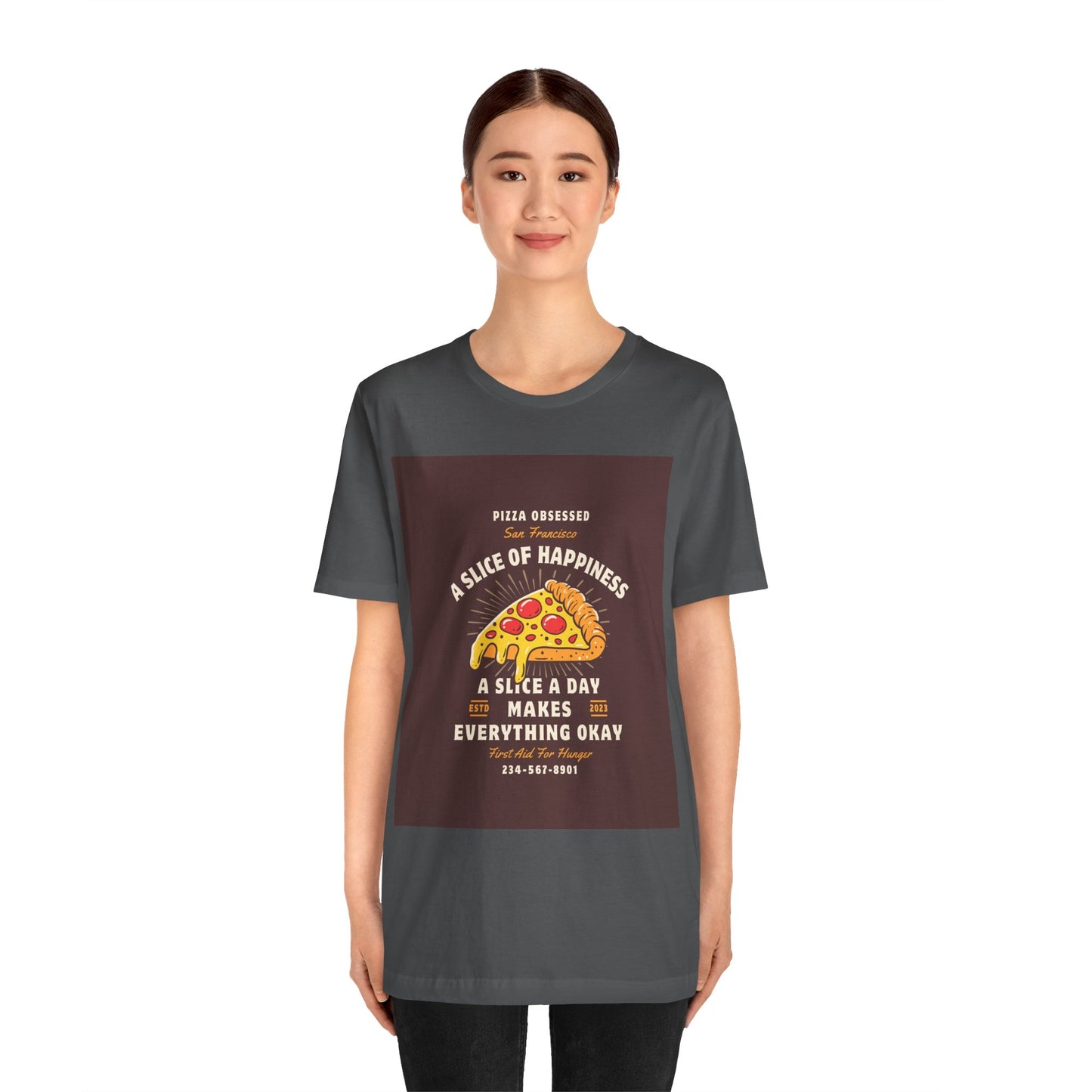 Pizza Lover's Happiness Tee, Fun Unisex T-Shirt, Casual Wear, Gift for Foodies, Pizza Party Attire, Comfortable Daily Shirt