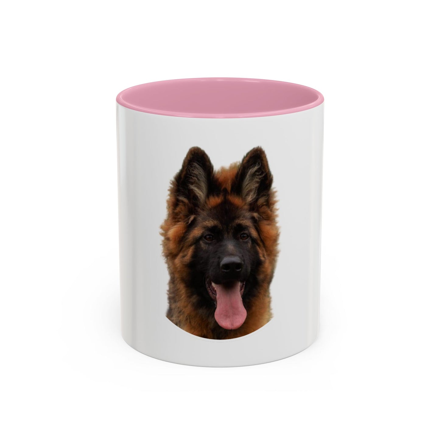 Dog Lover Mug With a Beautiful Long Coat German Shepherd Puppy Leaving Tongue Out