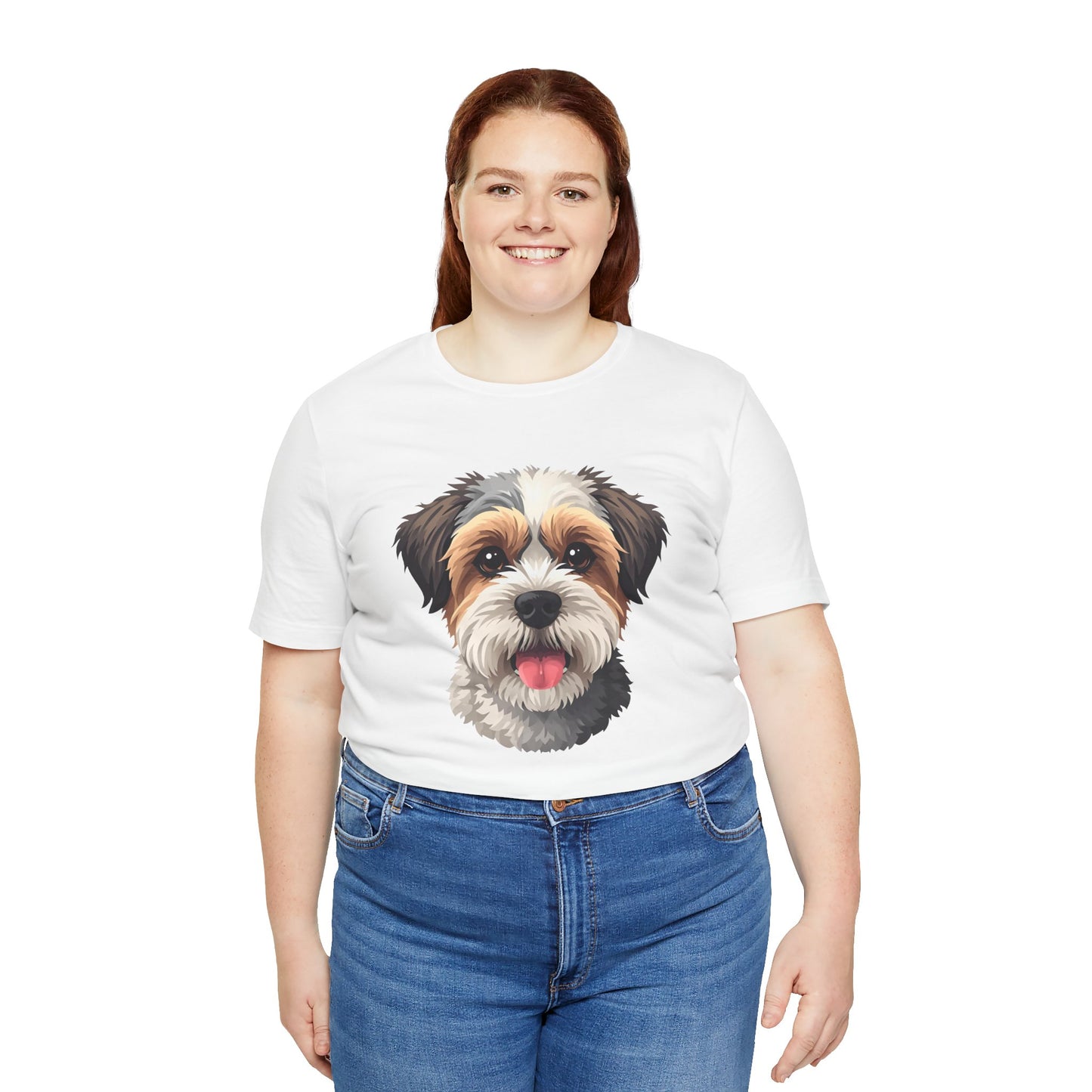 Unisex Dog Lover T-Shirt Featuring a 3D Design of Cute Fluffy Bichon Frise Mix | Gift for Dog Owners