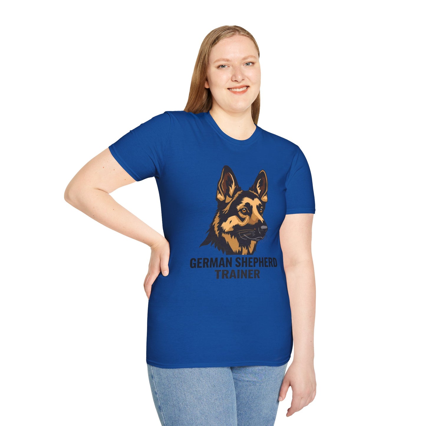 German Shepherd Trainer Unisex Softstyle T-Shirt, Dog Lover Gift, Pet Trainer Apparel