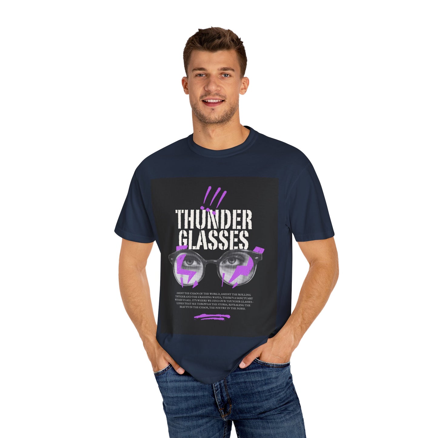 Thunder Glasses Unisex T-Shirt | Retro Graphic Tee for Music Lovers, Gift for Birthdays, Festivals, Unisex Style, Casual Wear