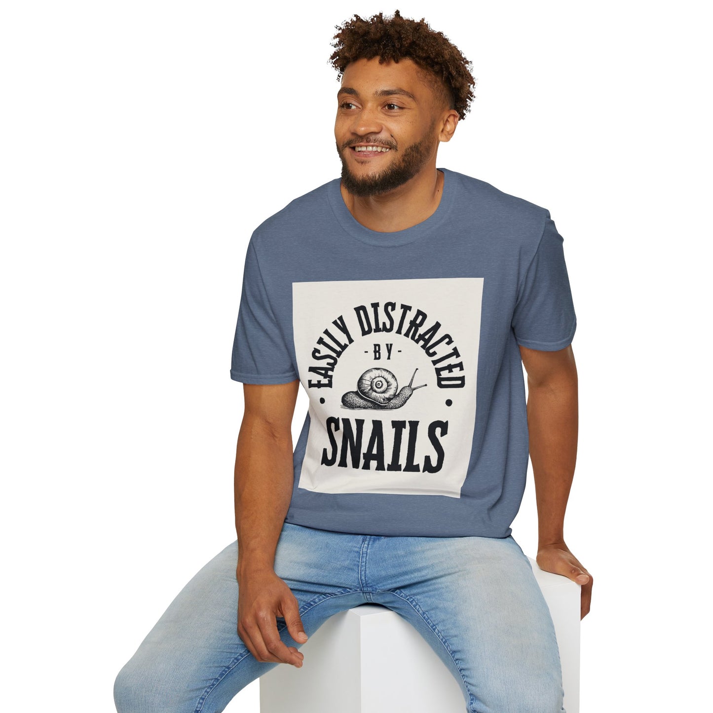 Easily Distracted by Snails Vintage T-Shirt, Funny Snail Tee, Gift for Nature Lovers, Humorous Graphic Shirt, Cute Casual Wear